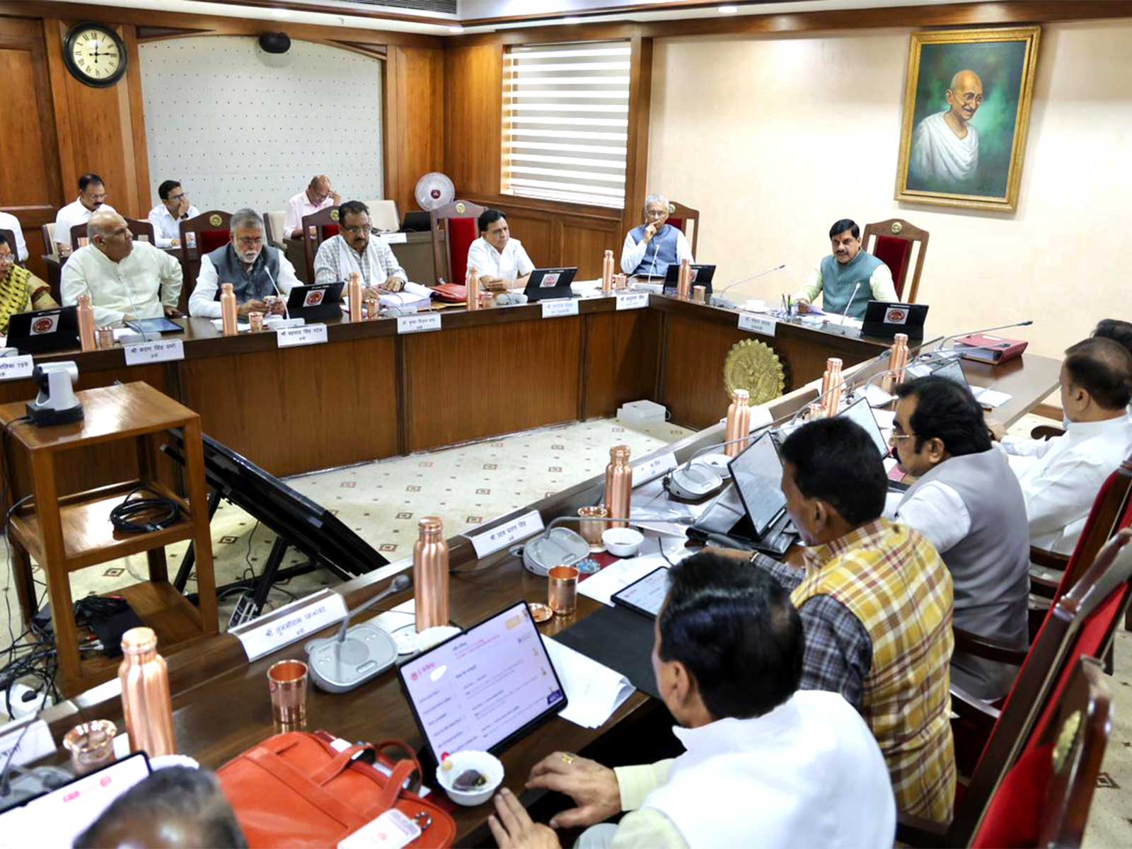 MP CM Mohan Yadav is chairing the cabinet meeting (Photo/DPR)