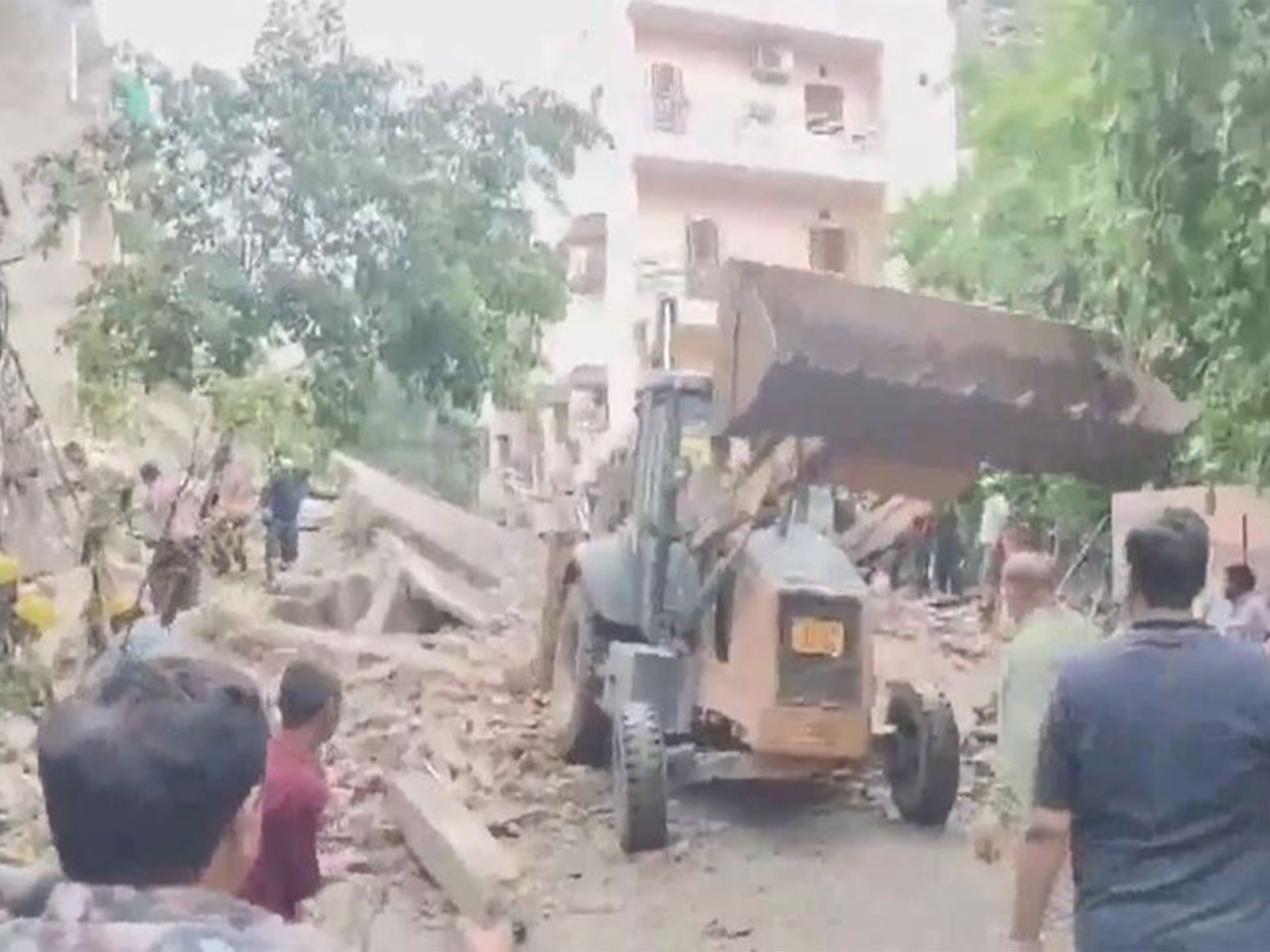 Visuals from the spot after an under- construction building collapsed in Delhi's Rohini Sector 16.(Photo/ANI) Visuals from the spot after an under- construction building collapsed in Delhi's Rohini Sector 16.(Photo/ANI)