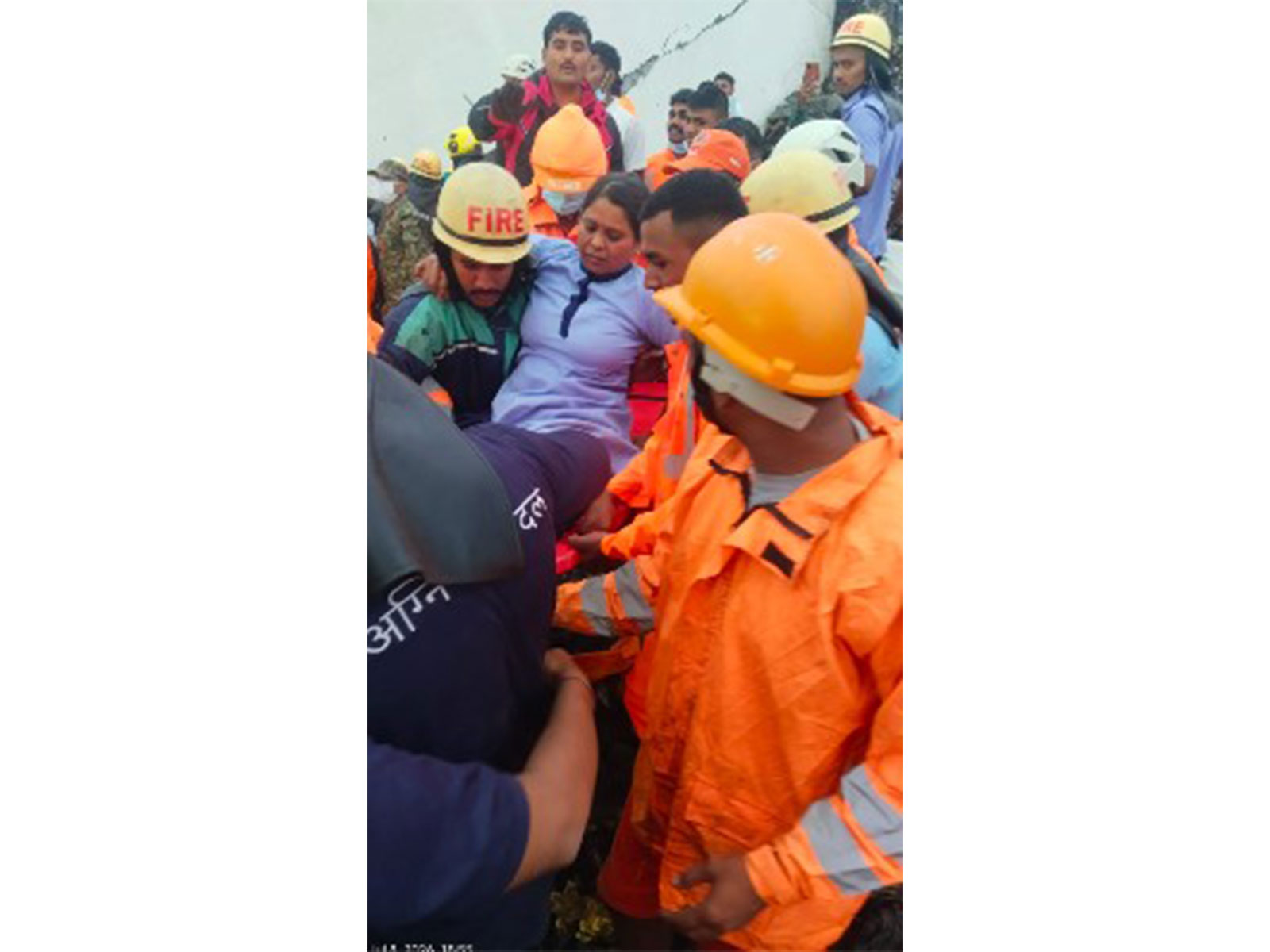 Rescue personal after a building collapsed in Pimpri chinchwad. (Photo/ANI) Rescue personal after a building collapsed in Pimpri chinchwad. (Photo/ANI)