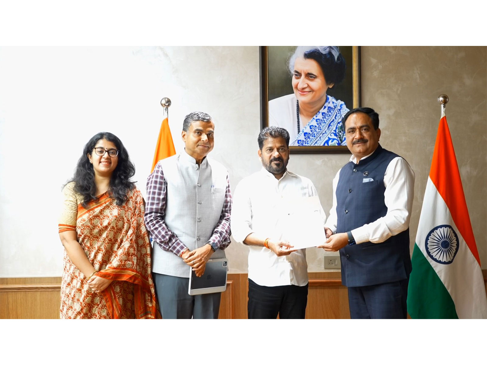 Telangna CM Revanth Reddy with representatives of Godrej Agrovet (Photo/Telangana CMO)