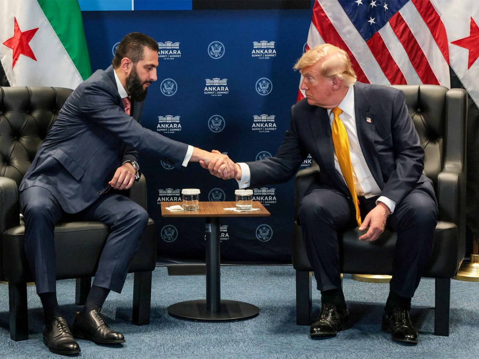 US President Donald Trump with Syria's interim President Ahmed al-Sharaa (Photo/Reuters)