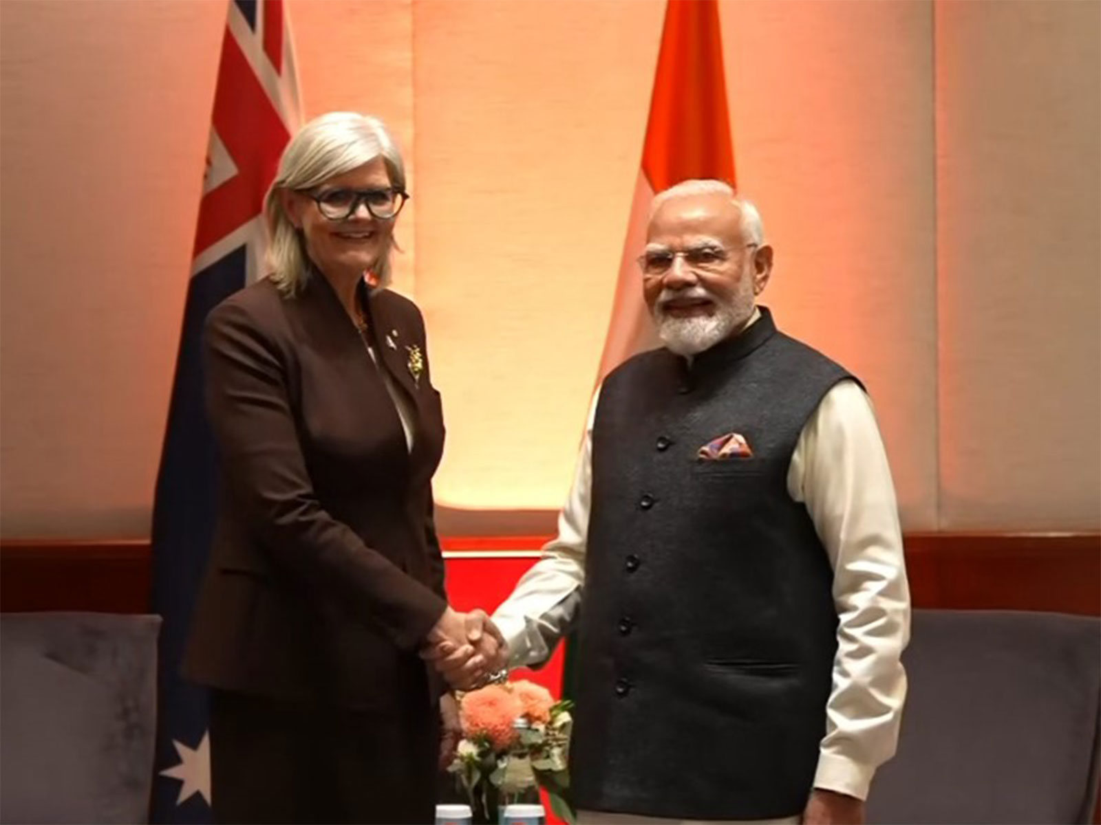 Prime Minister Narendra Modi meets Governor-General of Australia Sam Mostyn (Photo/ANI) Prime Minister Narendra Modi meets Governor-General of Australia Sam Mostyn (Photo/ANI)