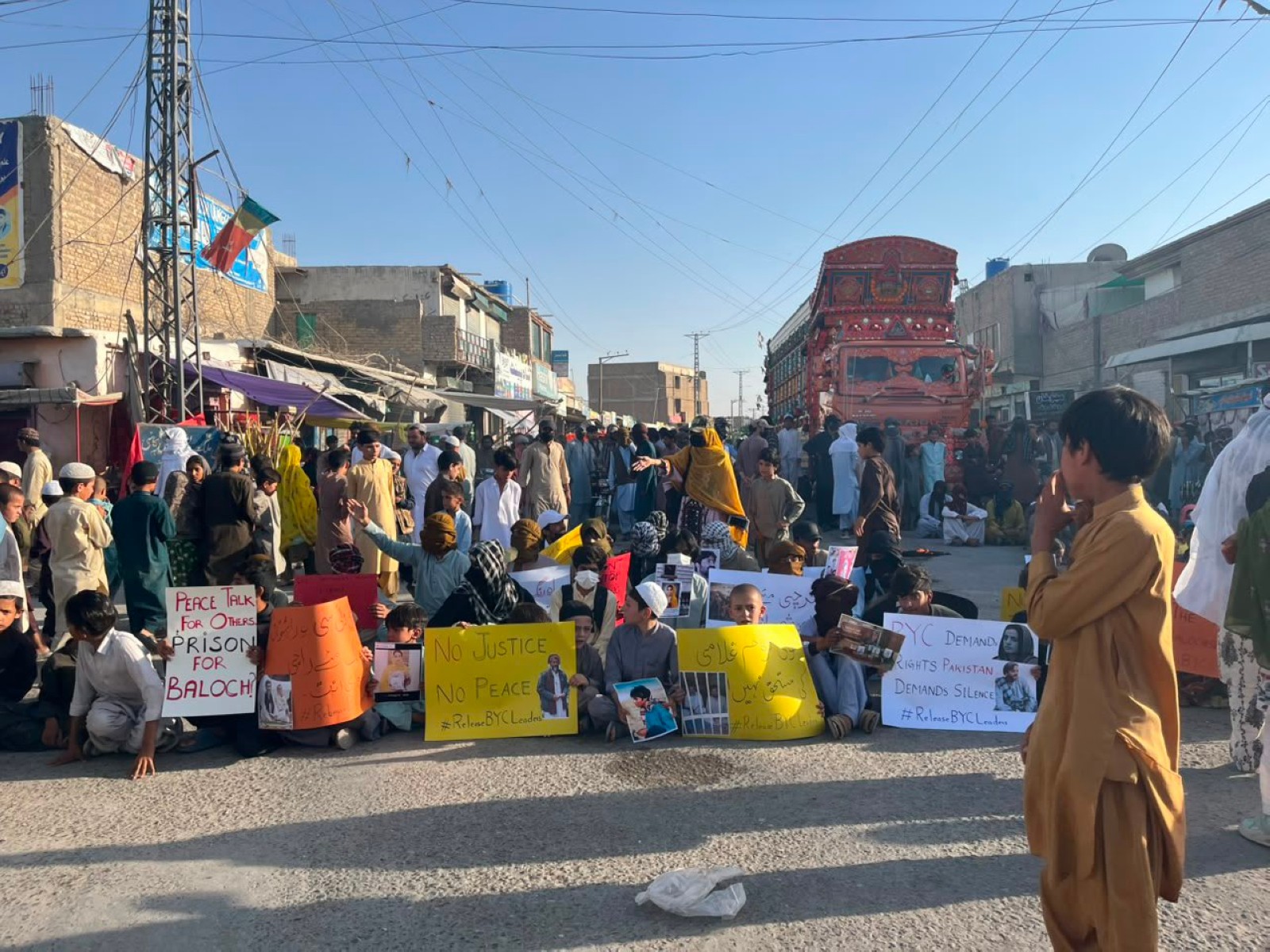 A Baloch protest in Quetta (Photo/@BalochYakjehtiC)