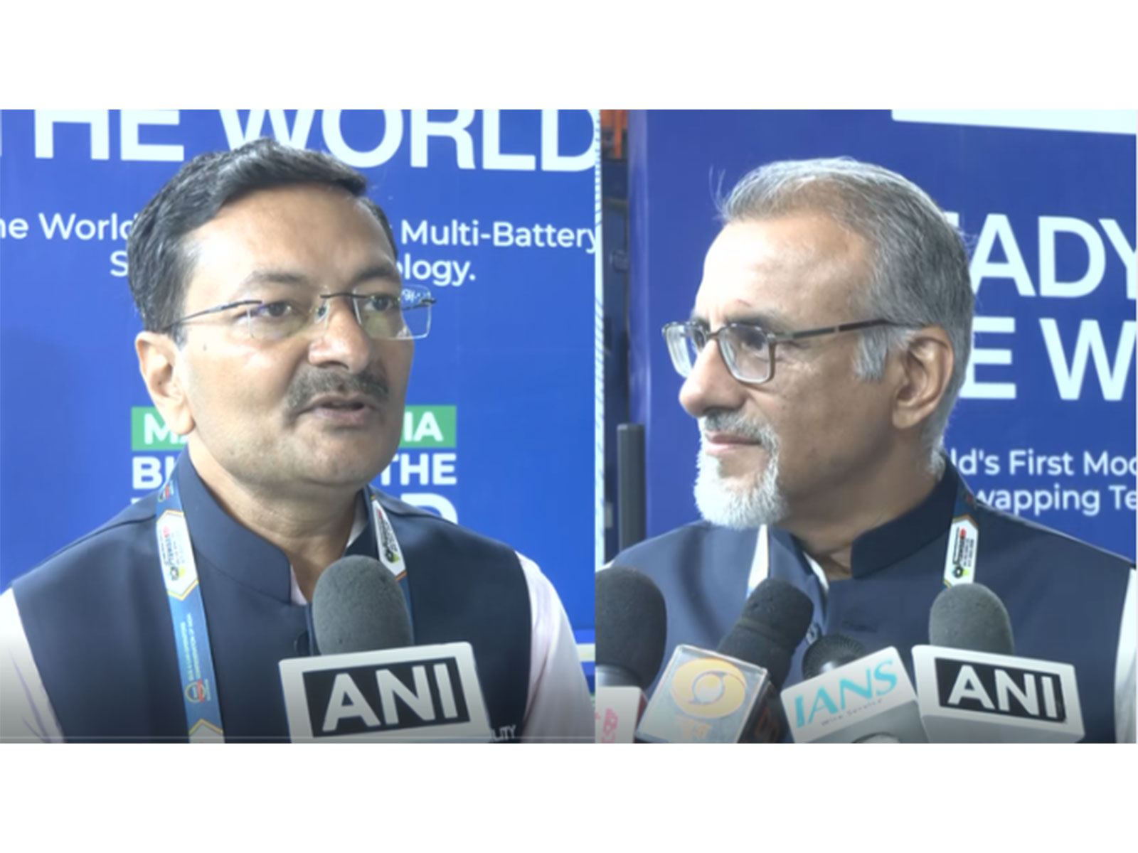 Chetan Maini, Co-founder and Chairman, SUN Mobility, and Ashok Agarwal, CEO – HEV Business, SUN Mobility.(Photo/ANI)