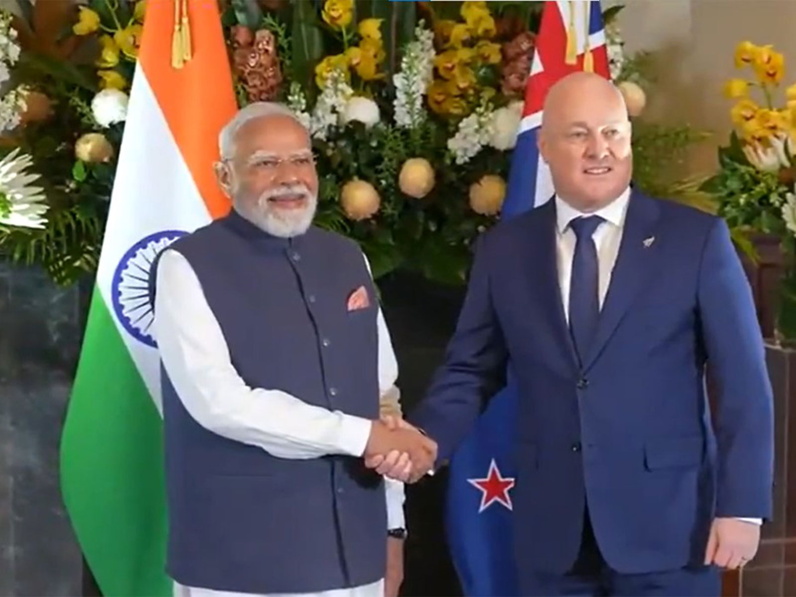 PM Modi with New Zealand PM Christopher Luxon (Photo/ANI)