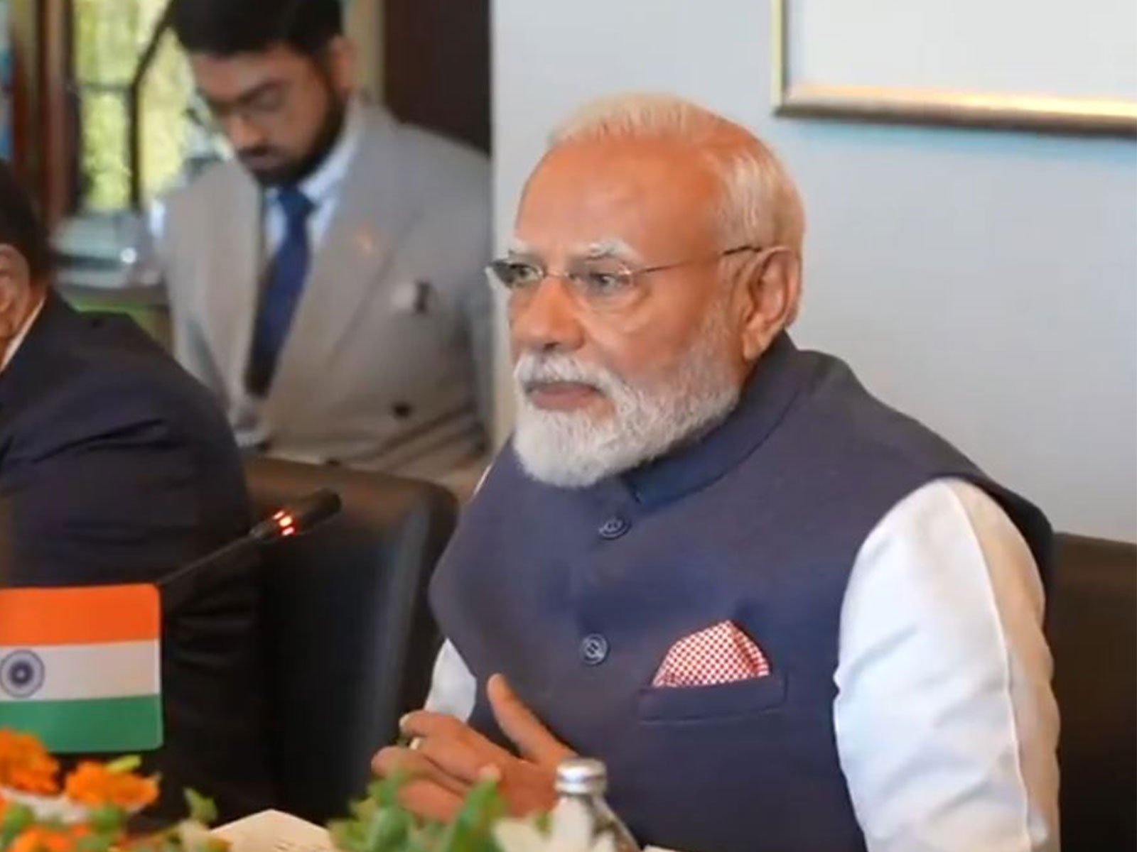 Prime Minister Narendra Modi during delegation level talks with Kiwi PM Luxon (Photo/ANI)