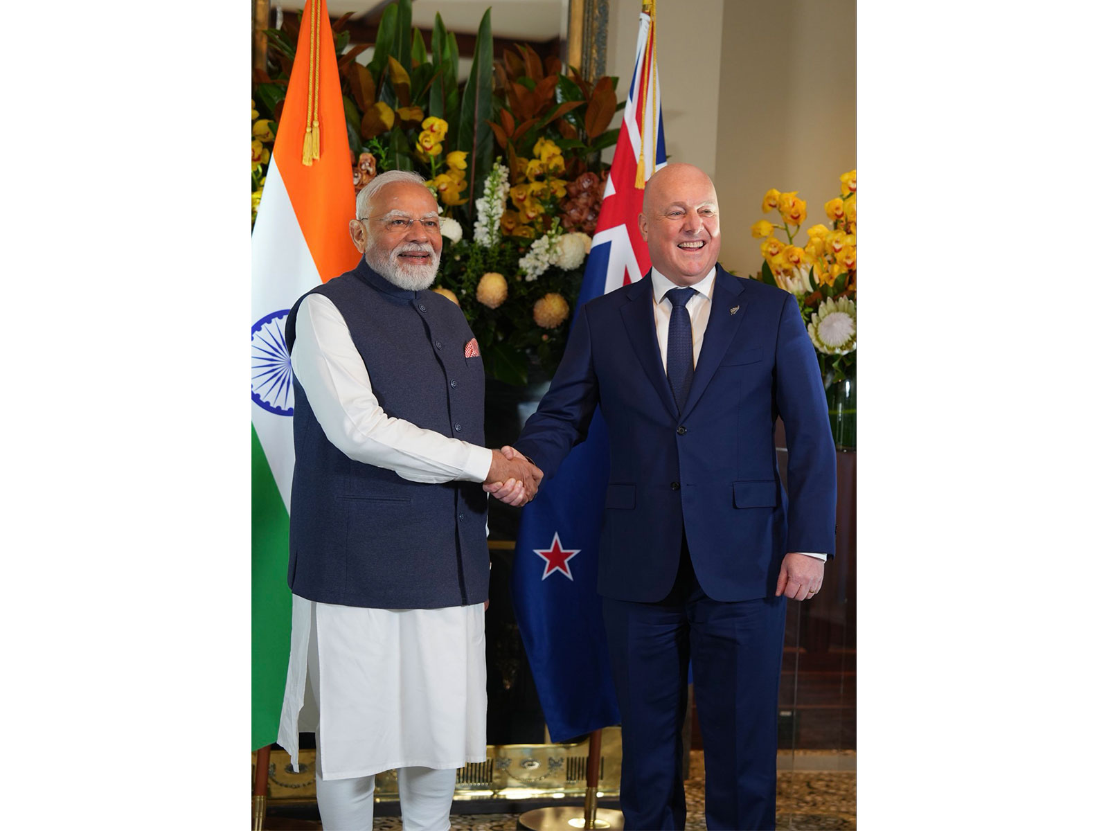 Prime Minister Narendra Modi and New Zealand Prime Minister Christopher Luxon (Photo: X@chrisluxonmp) Prime Minister Narendra Modi and New Zealand Prime Minister Christopher Luxon (Photo: X@chrisluxonmp)