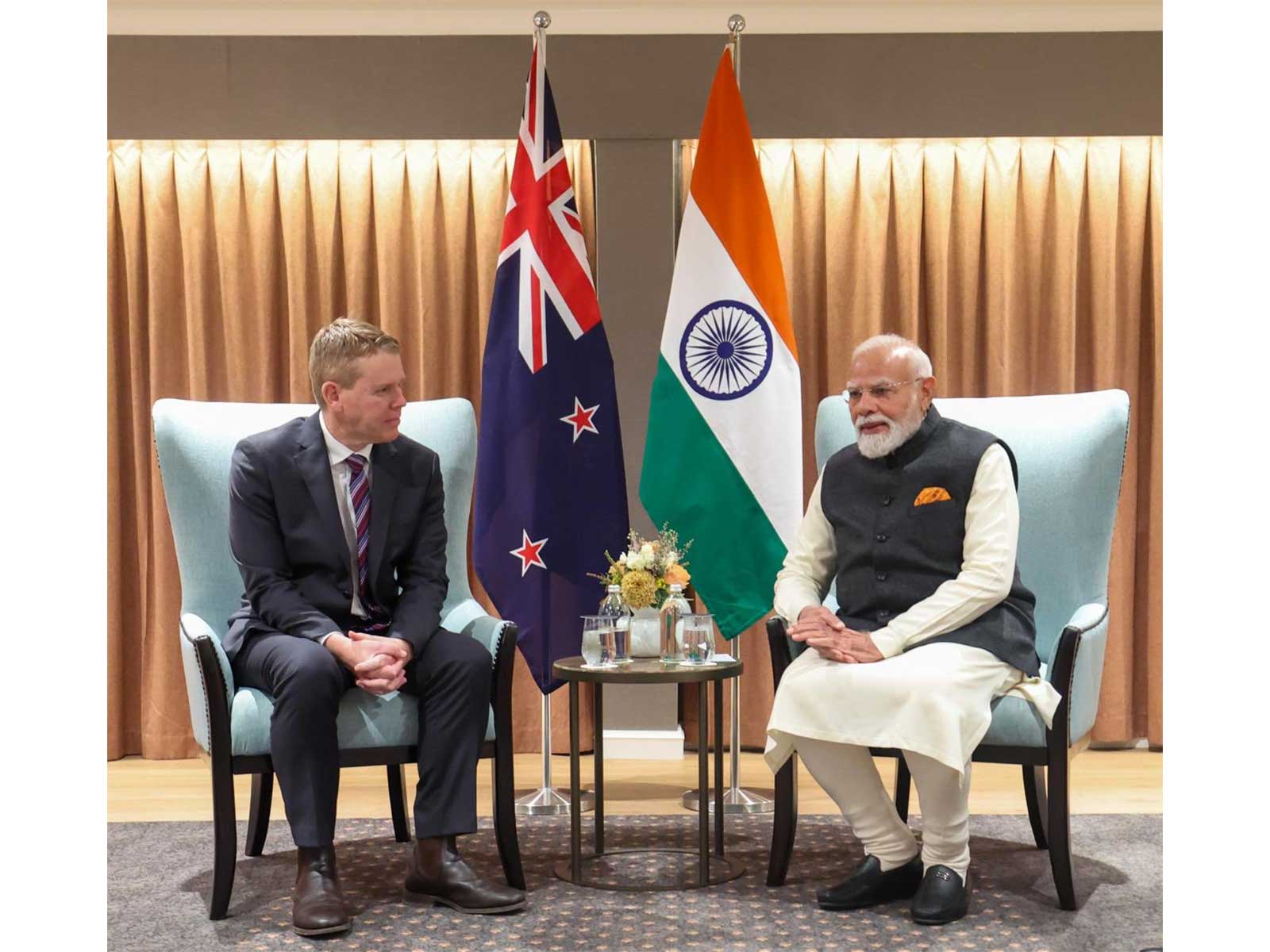 Prime Minister Narendra Modi met with New Zealand Opposition Leader Chris Hipkins (Photo/X@MEAIndia)