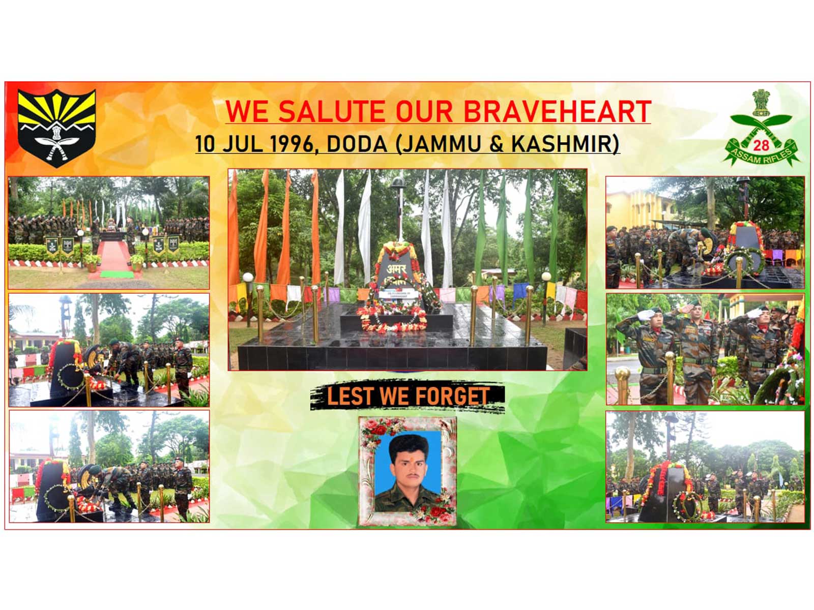 Assam Rifles pay tribute to Rifleman (GD) Govind Singh (Photo/ANI)