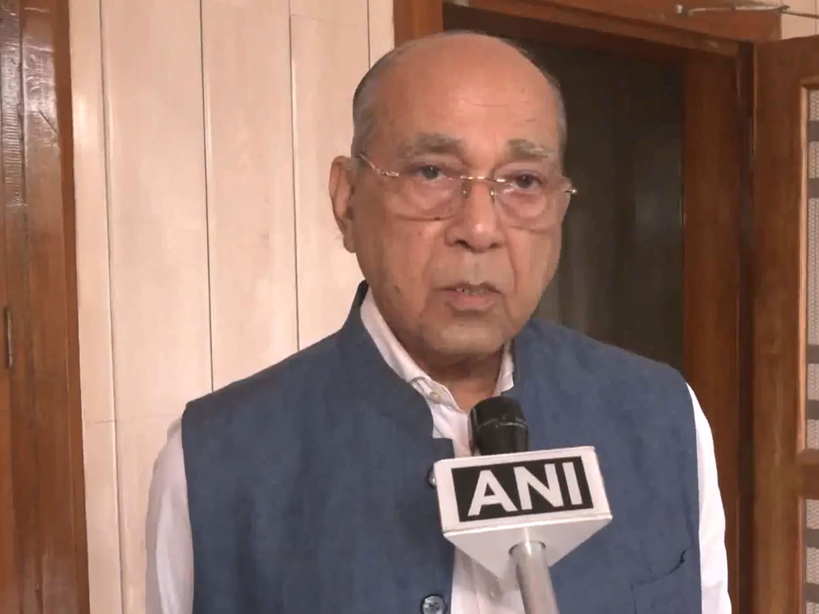 Chairman of the Ram Mandir Construction Committee, Nripendra Mishra (Photo/ANI)