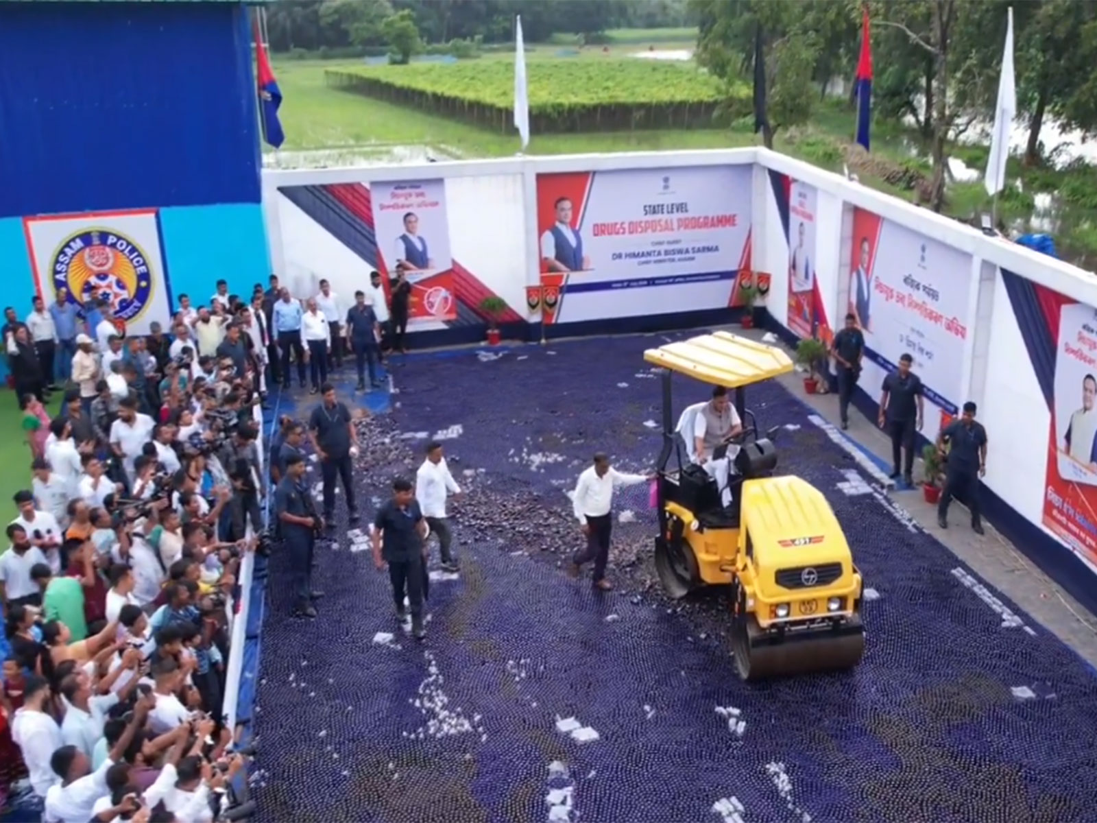 Assam govt destroys drugs worth Rs 472.51 crore (Photo/X@himantabiswa)