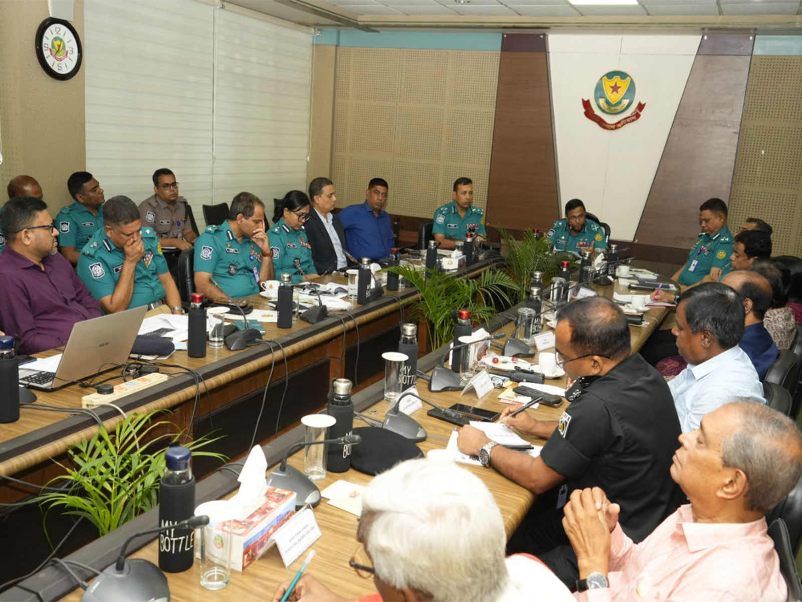 Visual from the coordination meeting was held at the Dhaka Metropolitan Police (DMP) Headquarters (Photo/DMP)
