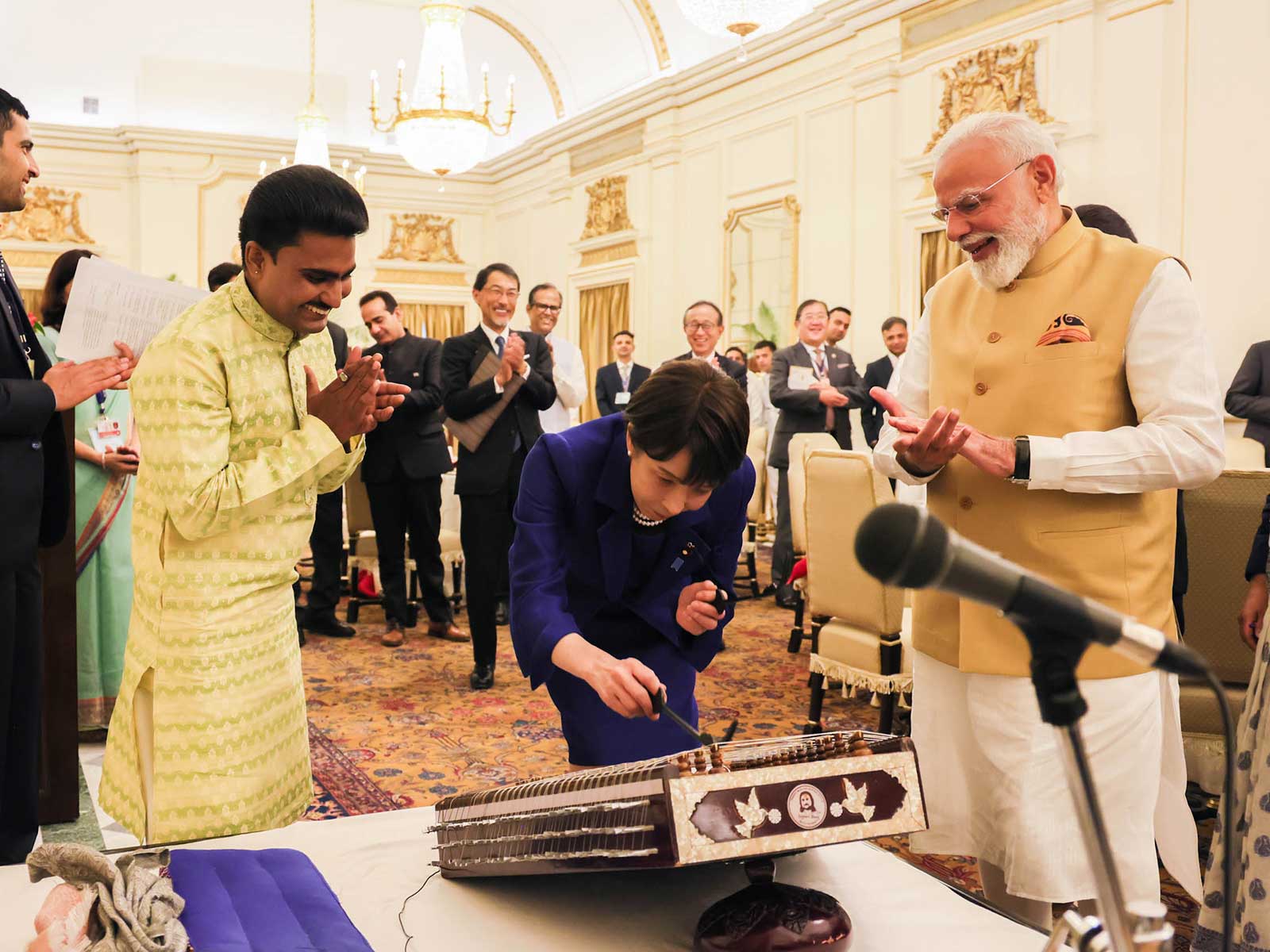 Japanese Prime Minister Sanae Takaichi plays Santoor (Photo: X@PressSec_JP) Japanese Prime Minister Sanae Takaichi plays Santoor (Photo: X@PressSec_JP)