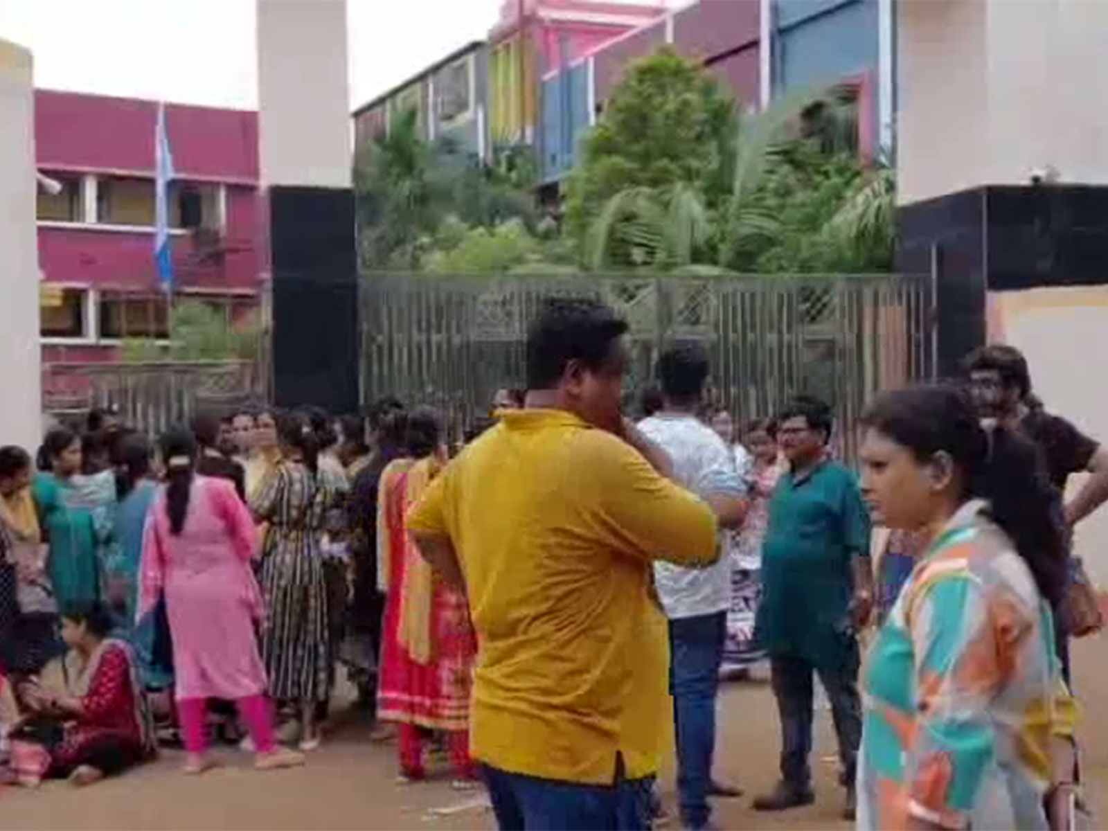 Visuals from outside the school in West Bengal (Photo/ANI)