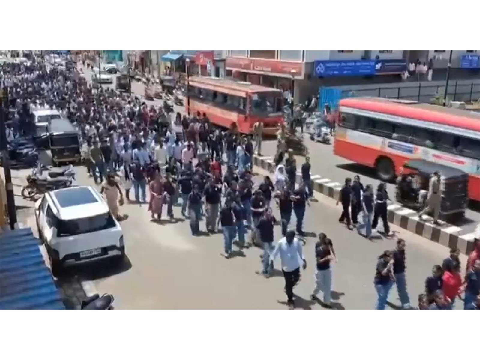 Visual from Youth Congress Protests In Ballari in Karnataka (Photo/ANI)