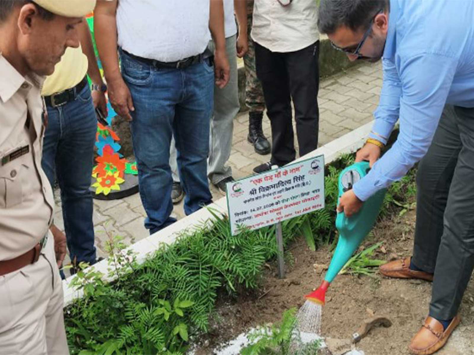 The plantation drive was organised as part of an environmental awareness campaign (Photo/ANI) The plantation drive was organised as part of an environmental awareness campaign (Photo/ANI)