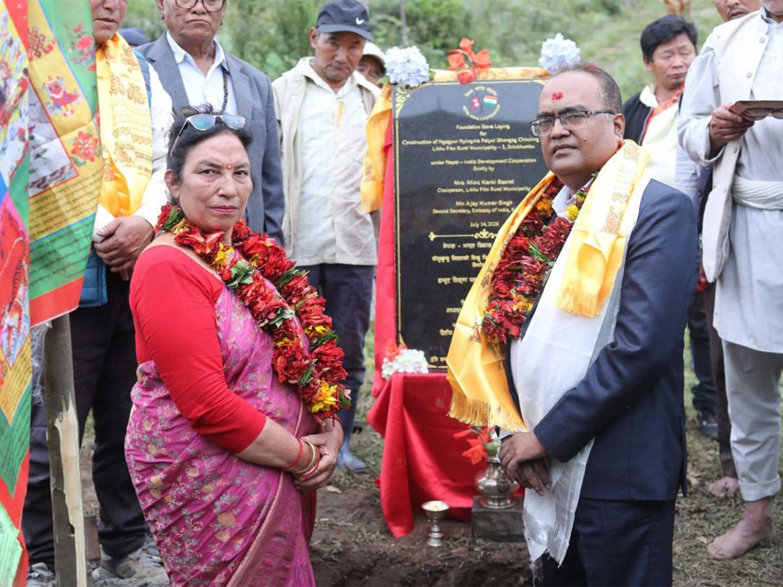 Visuals from the foundation laying ceremony of Ngagyur Nyingma Palyul Dhongag Chholing Monastery in Likhu Pike Rural Municipality (Photo/Indian Embassy in Kathmandu)