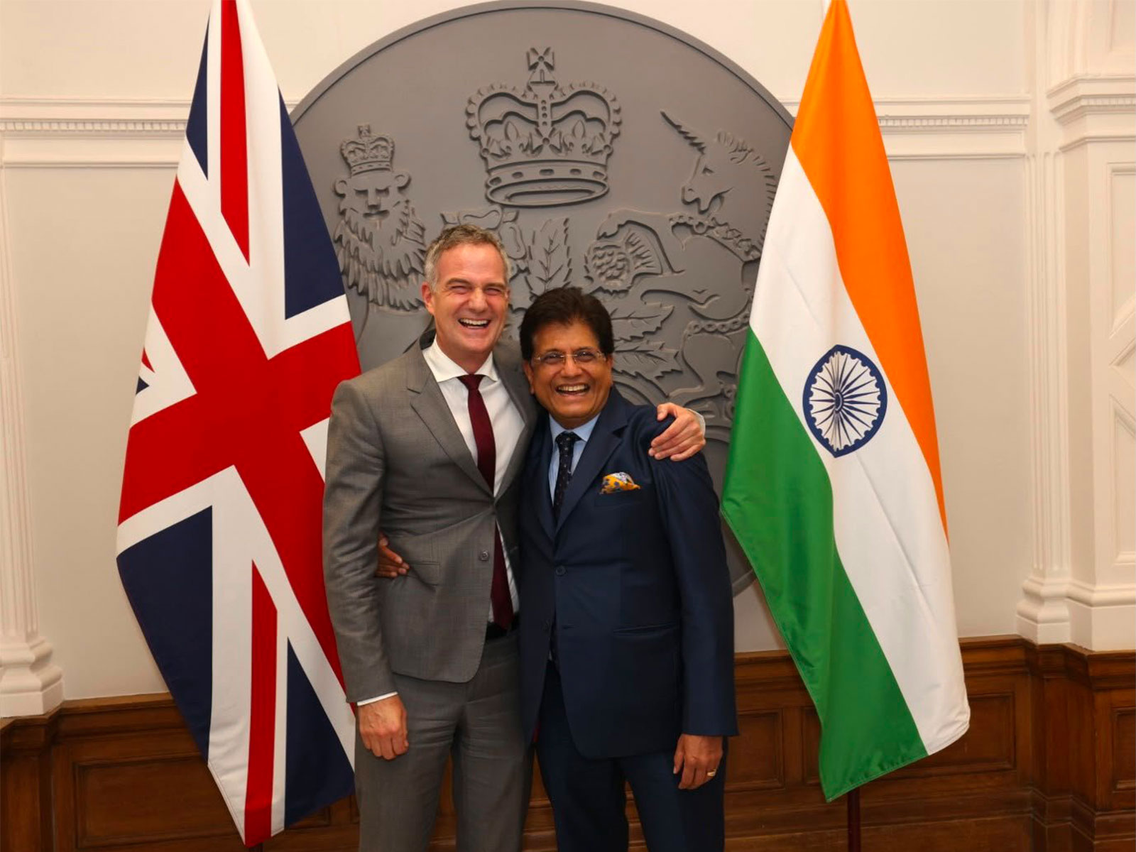 Piyush Goyal with Peter Kyle, the UK's Secretary of State and Labour MP for Hove & Portslade (Photo/X_@PiyushGoyal)
