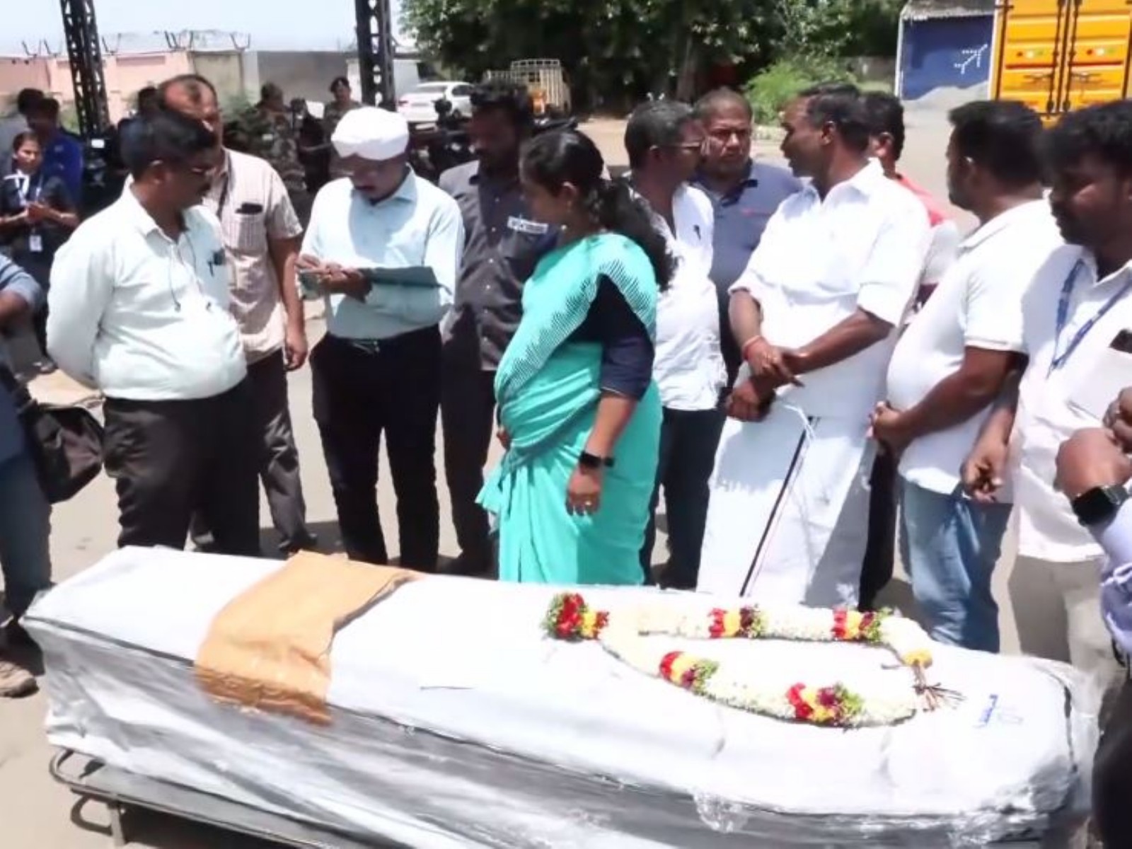 Mortal remains of six Tamil Nadu victims of the Vietnam boat tragedy arrive at Coimbatore International Airport (Photo/ANI) Mortal remains of six Tamil Nadu victims of the Vietnam boat tragedy arrive at Coimbatore International Airport (Photo/ANI)