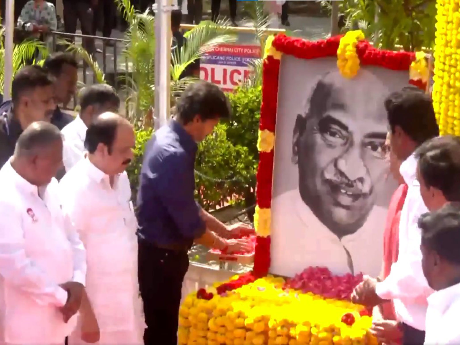 Tamil Nadu CM Vijay pays floral tribute to K Kamaraj on 124th birth anniversary (Photo/ANI) Tamil Nadu CM Vijay pays floral tribute to K Kamaraj on 124th birth anniversary (Photo/ANI)