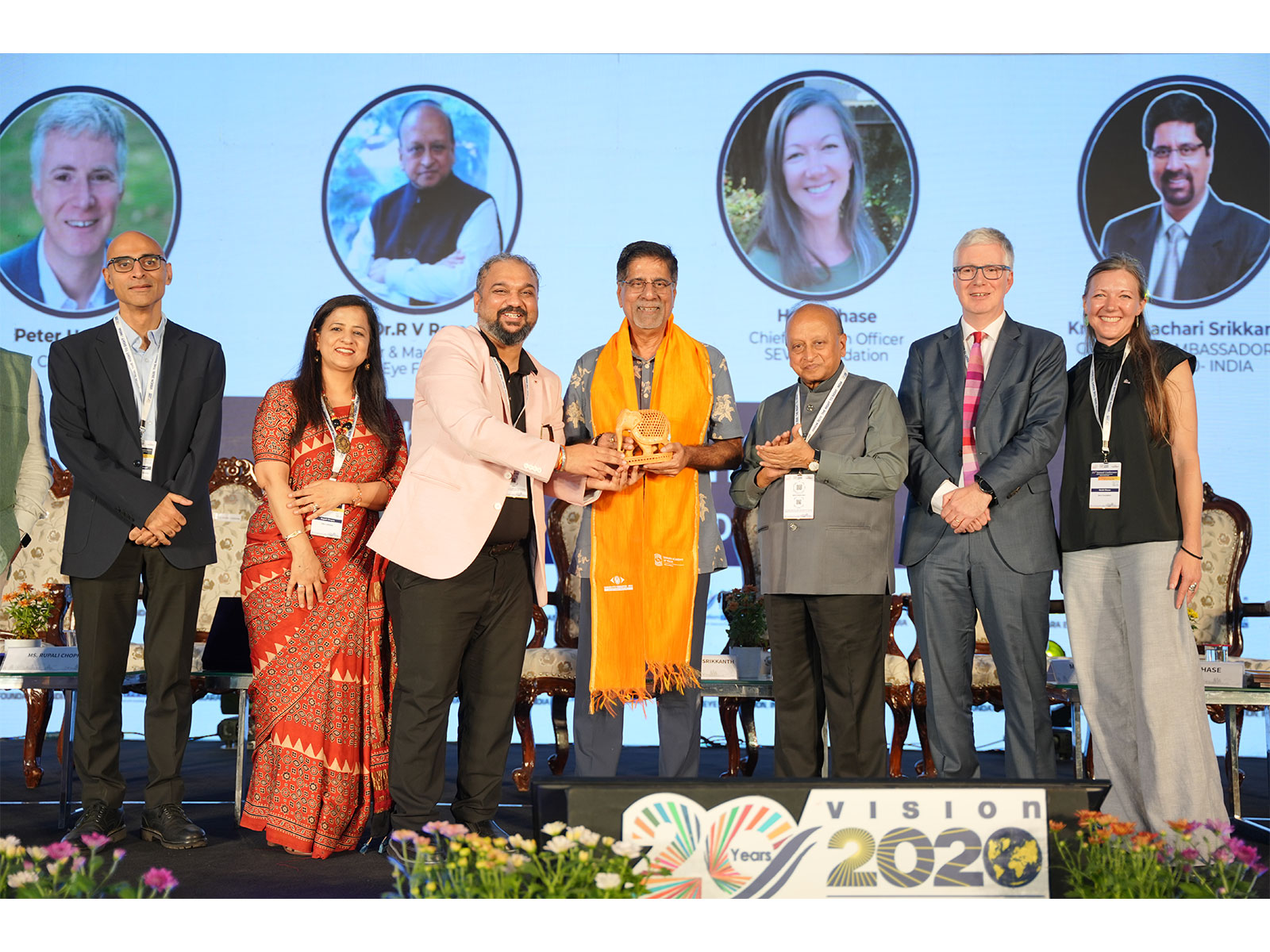 From Left to Right - Dr Shalinder Sabherwal,  Dr Rupali Chopra, Dr Rajesh Saini, Krishnamachari Srikkanth, Dr R V Ramani, Peter Holland, Heidi Chase