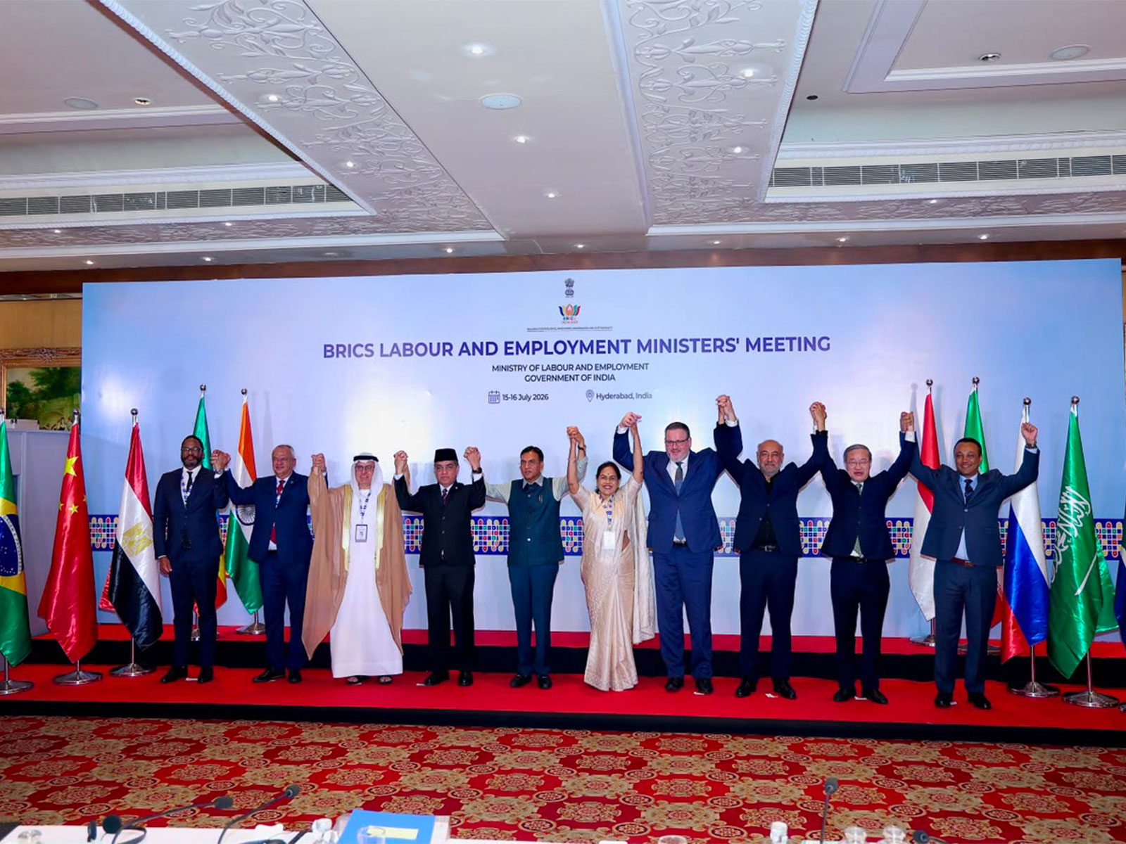 India hosts BRICS Labour Ministers’ meet in Hyderabad (Photo/X@mansukhmandviya) India hosts BRICS Labour Ministers’ meet in Hyderabad (Photo/X@mansukhmandviya)
