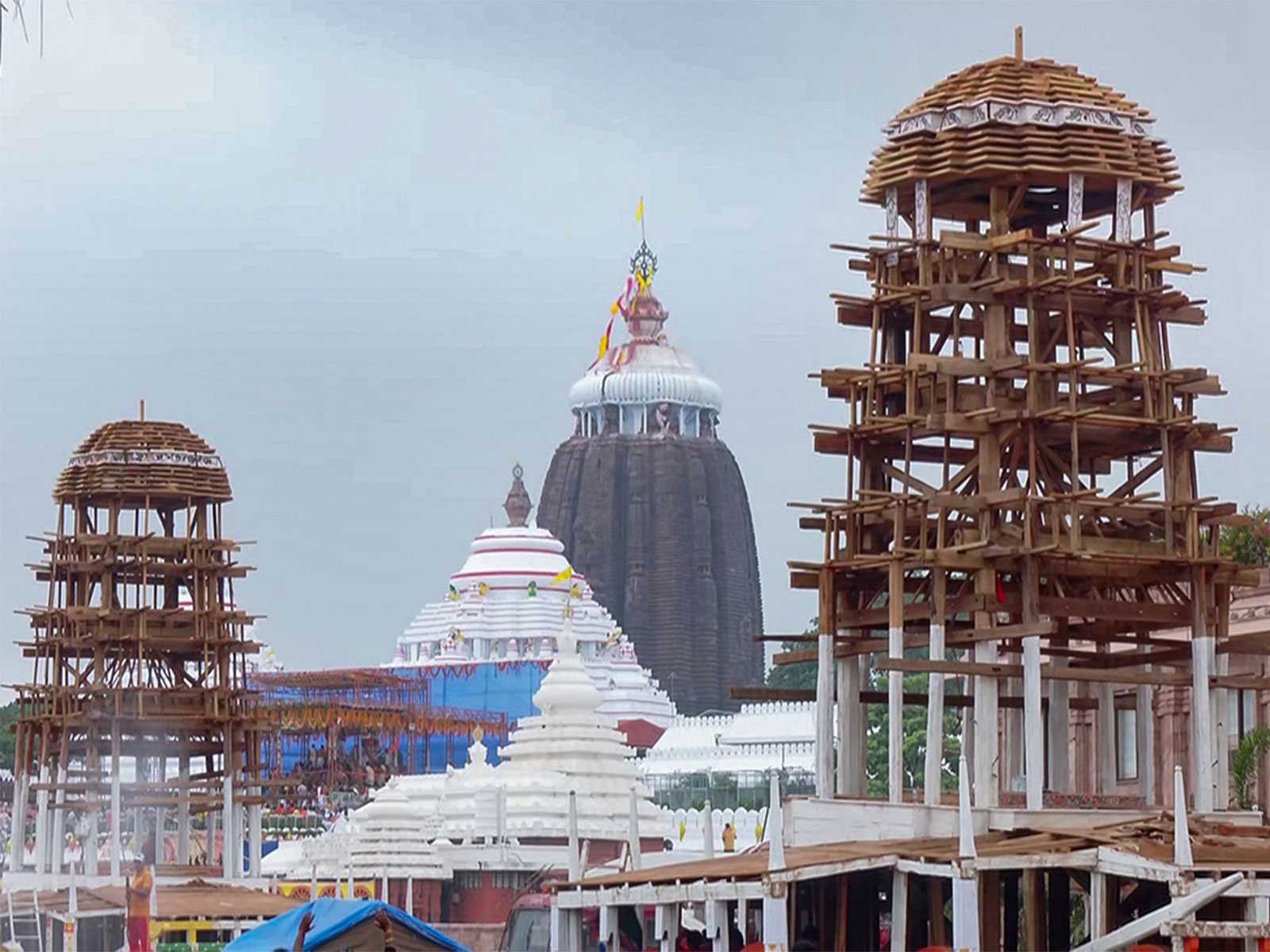 View of chariot for annual Rath Yatra festival at Jagannath Temple premises. (Photo/ANI) View of chariot for annual Rath Yatra festival at Jagannath Temple premises. (Photo/ANI)