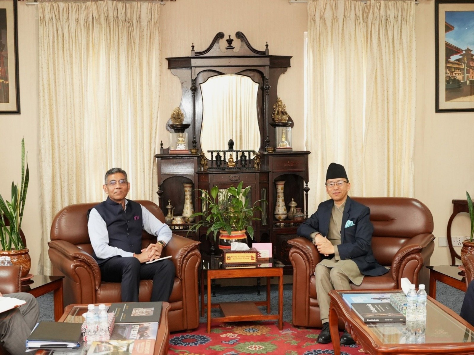 Meeting between Ministry of External Affairsโ Additional Secretary Munu Mahawar and Nepalโs Foreign Secretary Amrit Bahadur Rai (Photo/X@MofaNepal) Meeting between Ministry of External Affairsโ Additional Secretary Munu Mahawar and Nepalโs Foreign Secretary Amrit Bahadur Rai (Photo/X@MofaNepal)