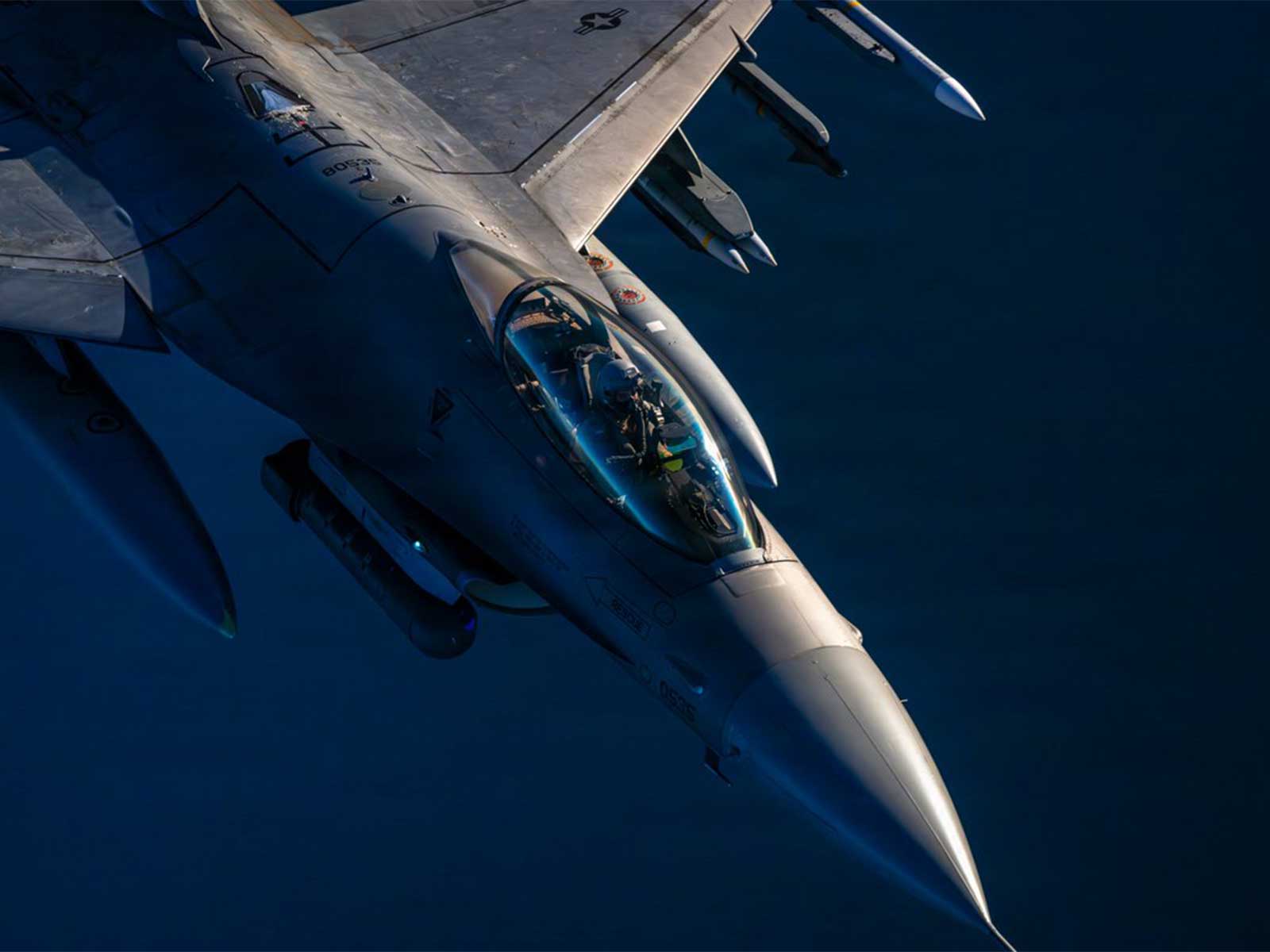 A US Air Force F-16 fighter jet over West Asia (Photo/X@CENTCOM) A US Air Force F-16 fighter jet over West Asia (Photo/X@CENTCOM)
