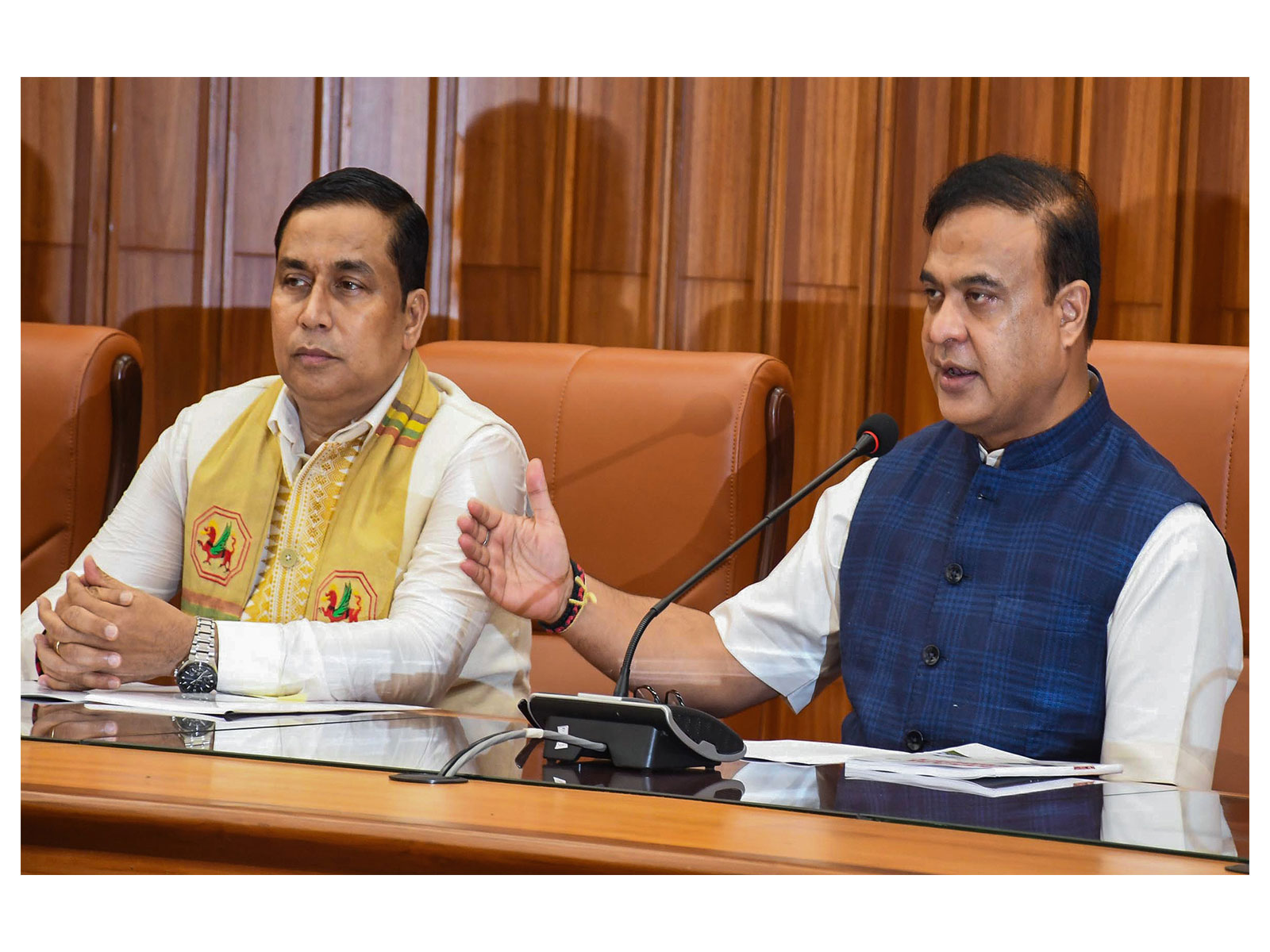 Assam Chief Minister Himanta Biswa Sarma and state Finance Minister Jayanta Malla Baruah (Photo/ANI)