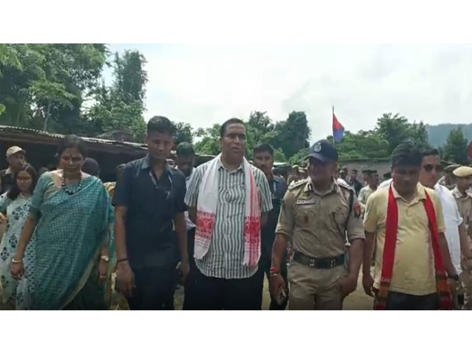 Assam Forest Minister Jayanta Mallabaruah reviews situation at Behali Reserve Forest (Photo/ANI)