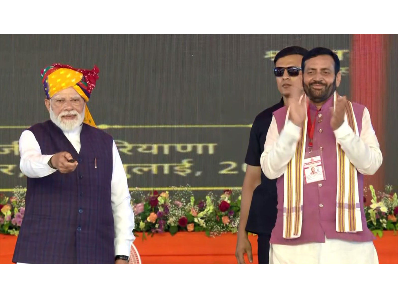 Prime Minister Narendra Modi along with Haryana CM Nayab Saini (Photo/ANI) Prime Minister Narendra Modi along with Haryana CM Nayab Saini (Photo/ANI)