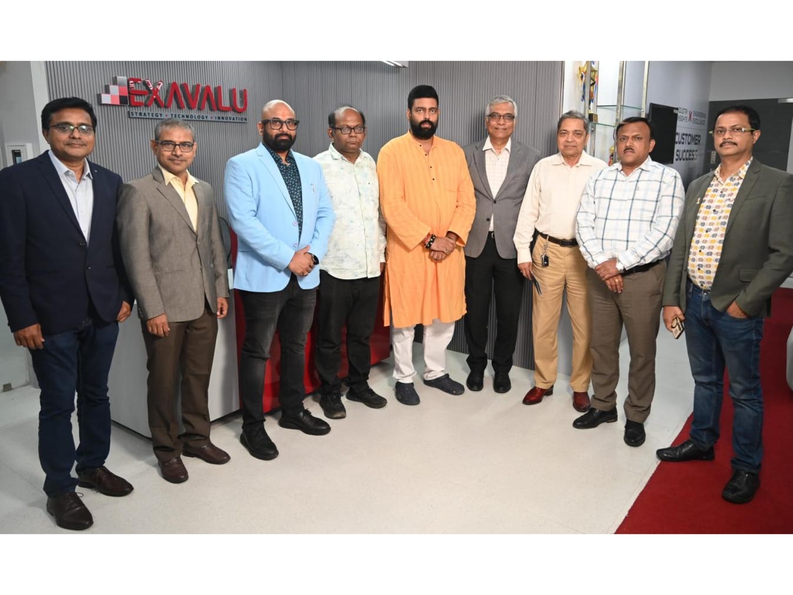 Tarunjyoti Tewari (MLA) and Sayantan Basu with Anup Das, Subho Samanta, and other Exavalu officials at the inauguration of the companyโs new IT centre in Kolkata Tarunjyoti Tewari (MLA) and Sayantan Basu with Anup Das, Subho Samanta, and other Exavalu officials at the inauguration of the companyโs new IT centre in Kolkata