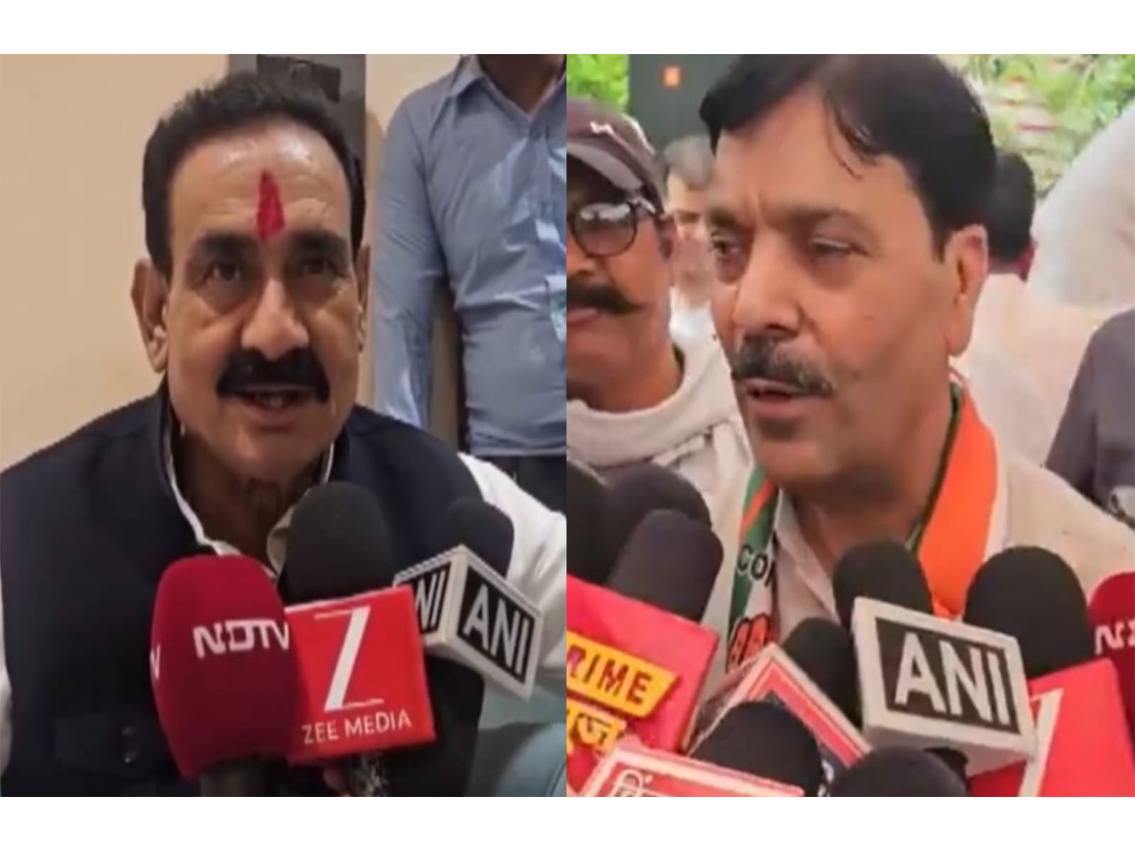 BJP leader Narottam Mishra (L) and Congress Leader Abdhesh Nayak (Photo/ANI) BJP leader Narottam Mishra (L) and Congress Leader Abdhesh Nayak (Photo/ANI)