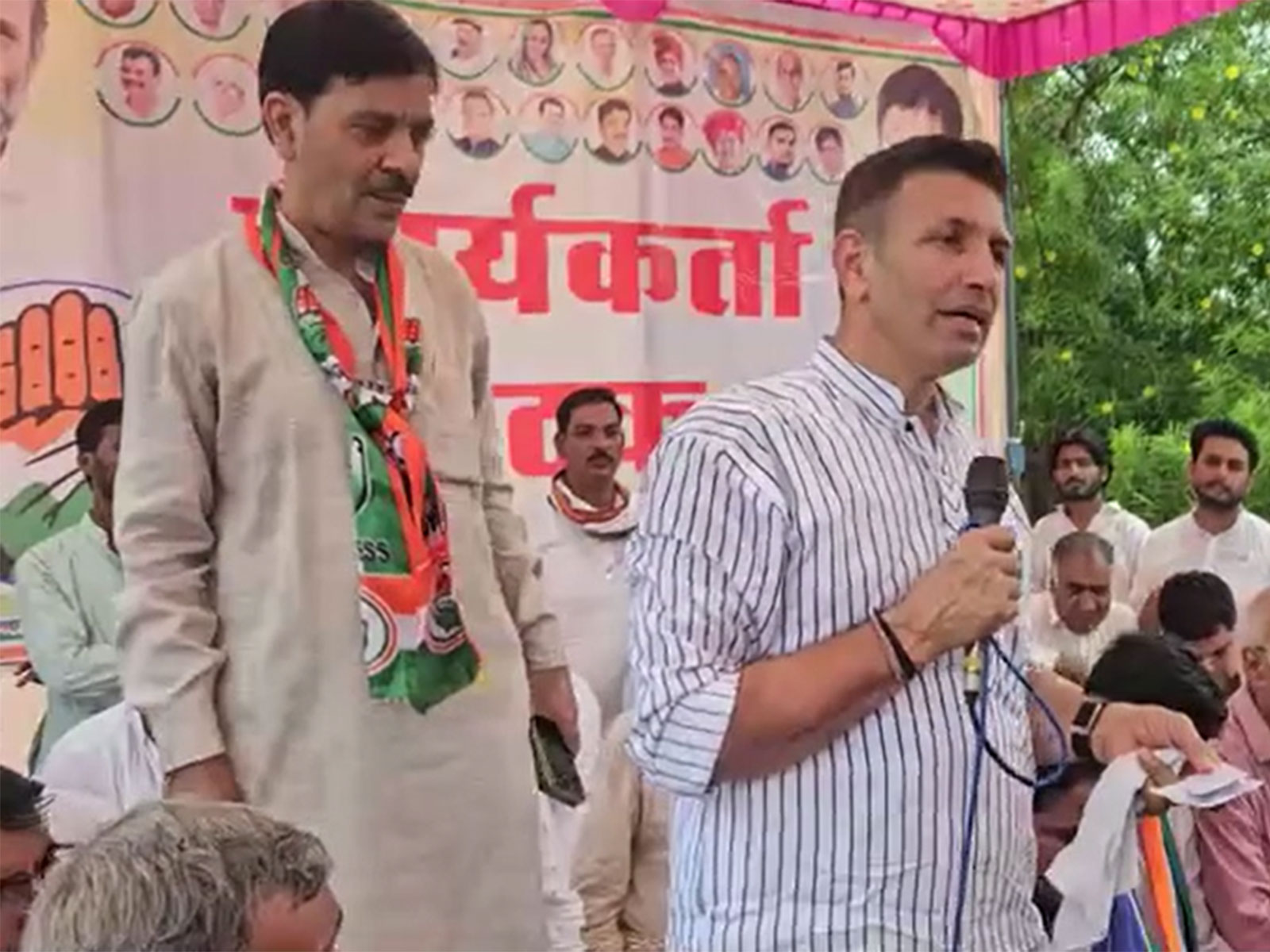 MP Congress President Jitu Patwari campaigning (Photo/ANI)