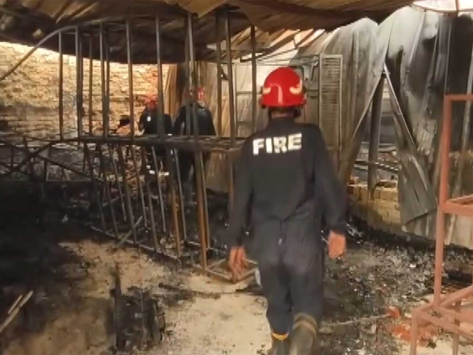 Visuals from the warehouse after the fire (Photo/ANI) Visuals from the warehouse after the fire (Photo/ANI)