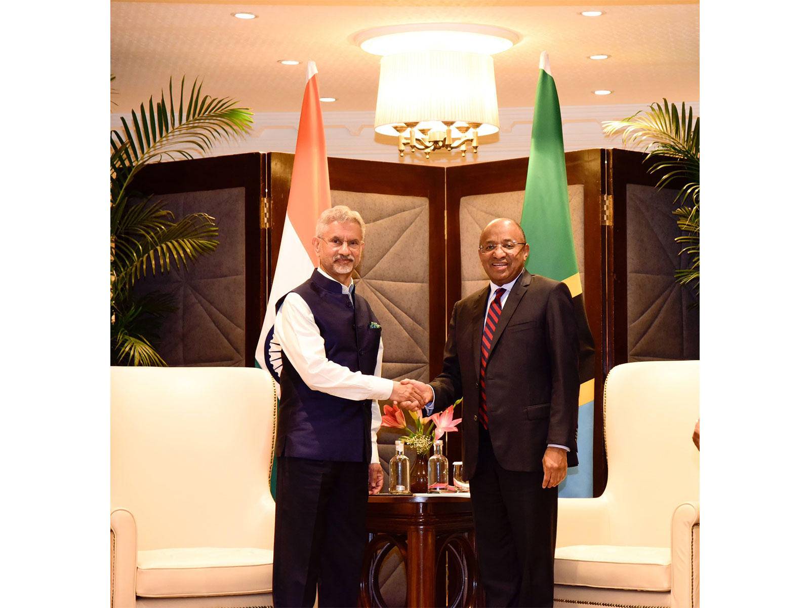 External Affairs Minister S Jaishankar meets Zanzibar President and Chairman of the Revolutionary Council Hussein Ali Mwinyi in New Delhi. (Photo: X/@DrSJaishankar) External Affairs Minister S Jaishankar meets Zanzibar President and Chairman of the Revolutionary Council Hussein Ali Mwinyi in New Delhi. (Photo: X/@DrSJaishankar)
