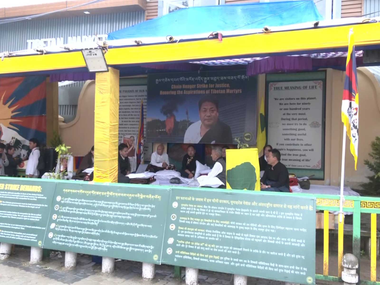 Tibetan Youth Congress begins chain hunger strike in Dharamshala (Photo/ANI) Tibetan Youth Congress begins chain hunger strike in Dharamshala (Photo/ANI)