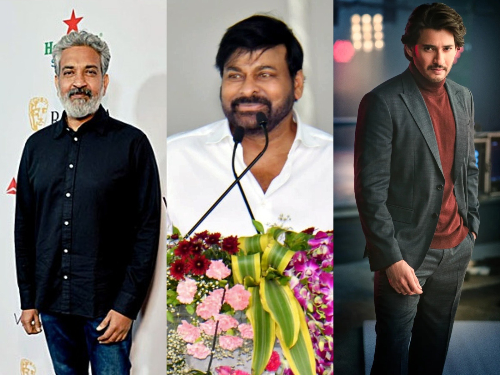 Rajamouli, Chiranjeevi Konidela (Photo/ANI) and Mahesh Babu (Photo/Instagram@urstrulymahesh)