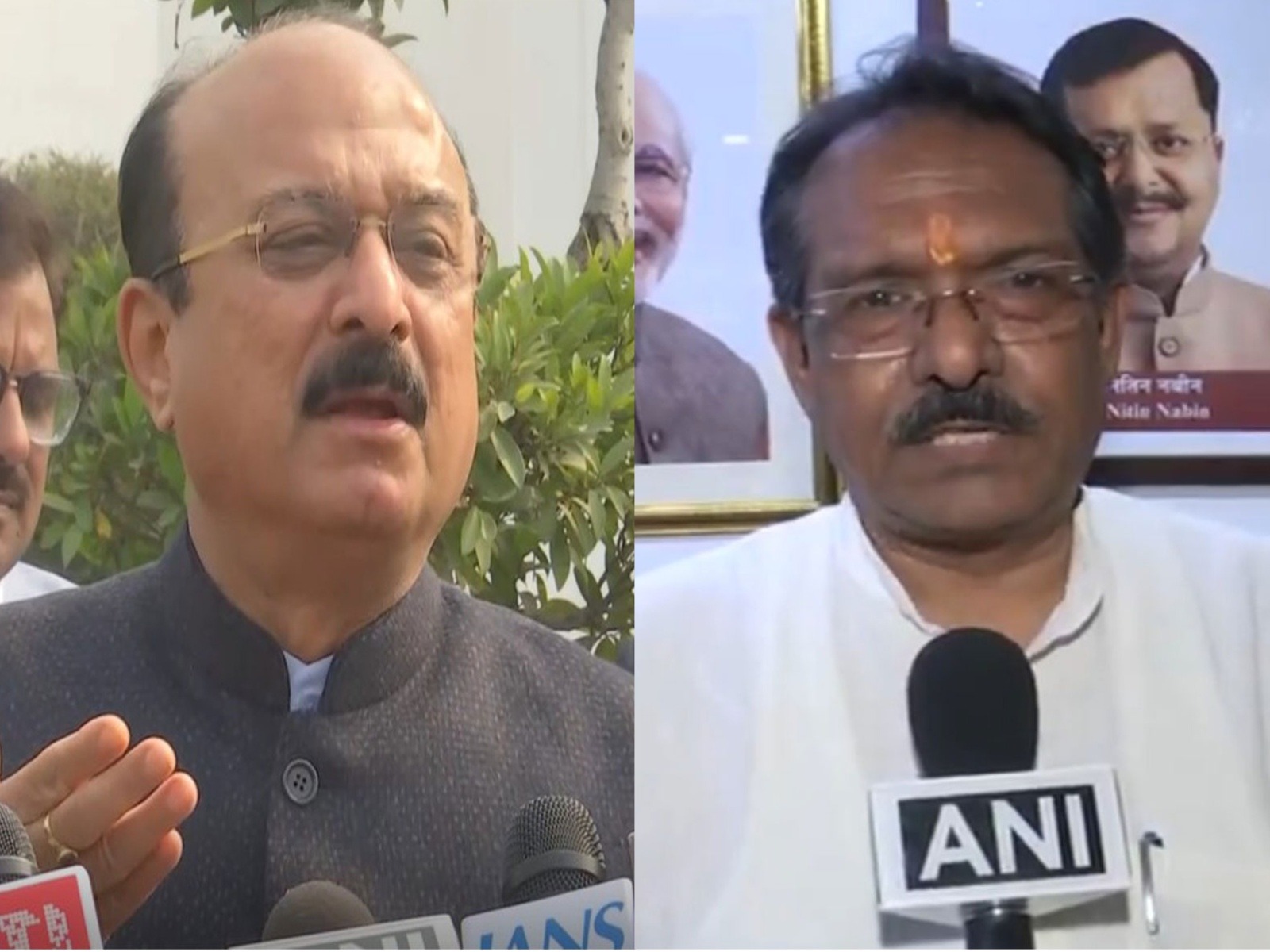 Minister for Power, Government of NCT of Delhi Ashish Sood, Minister of State for Road Transport & Highways and Corporate Affairs Harsh Malhotra (Photo/ANI)