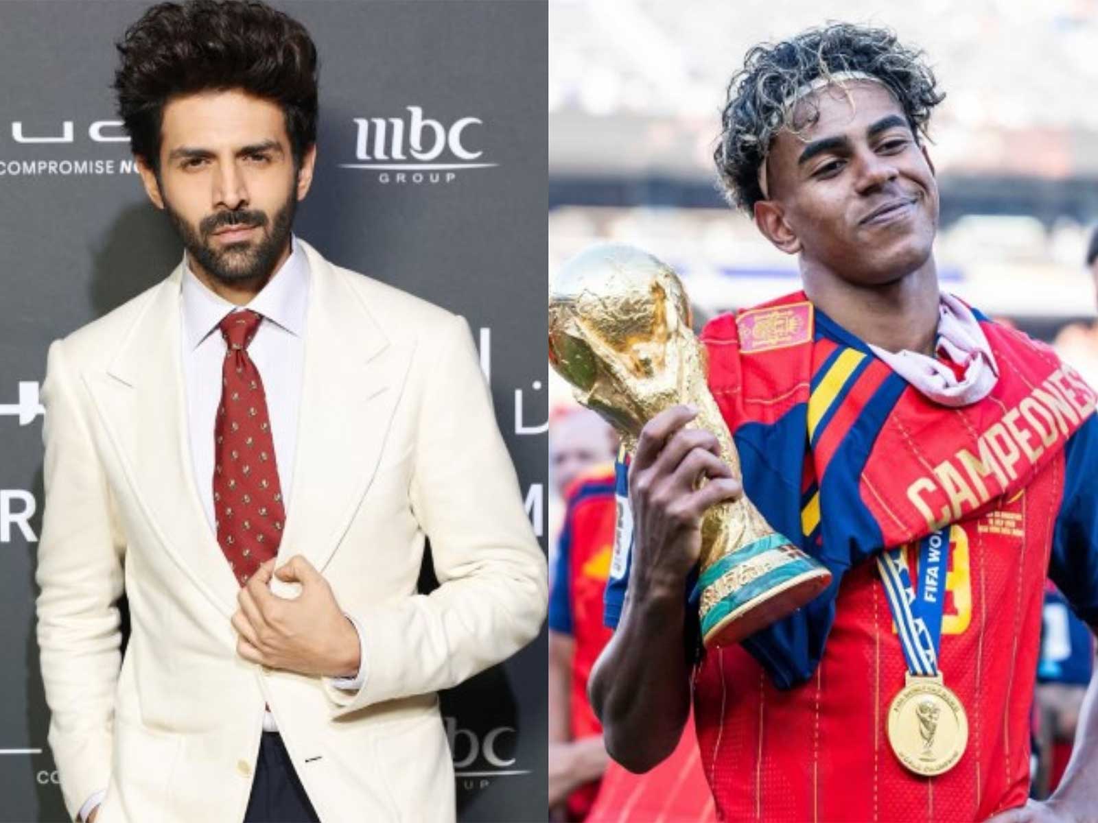 Kartik Aaryan, Lamine Yamal (Photo/Instagram/@kartikaaryan,@fifaworldcup)