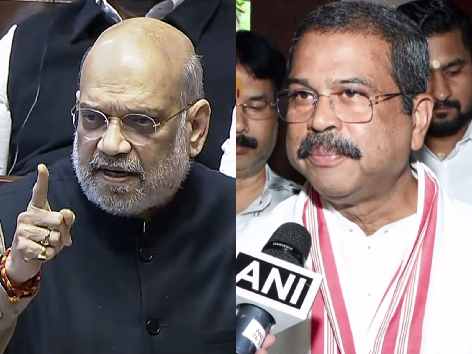 Union Ministers Amit Shah and Dharmendra Pradhan (File Photos/ANI)