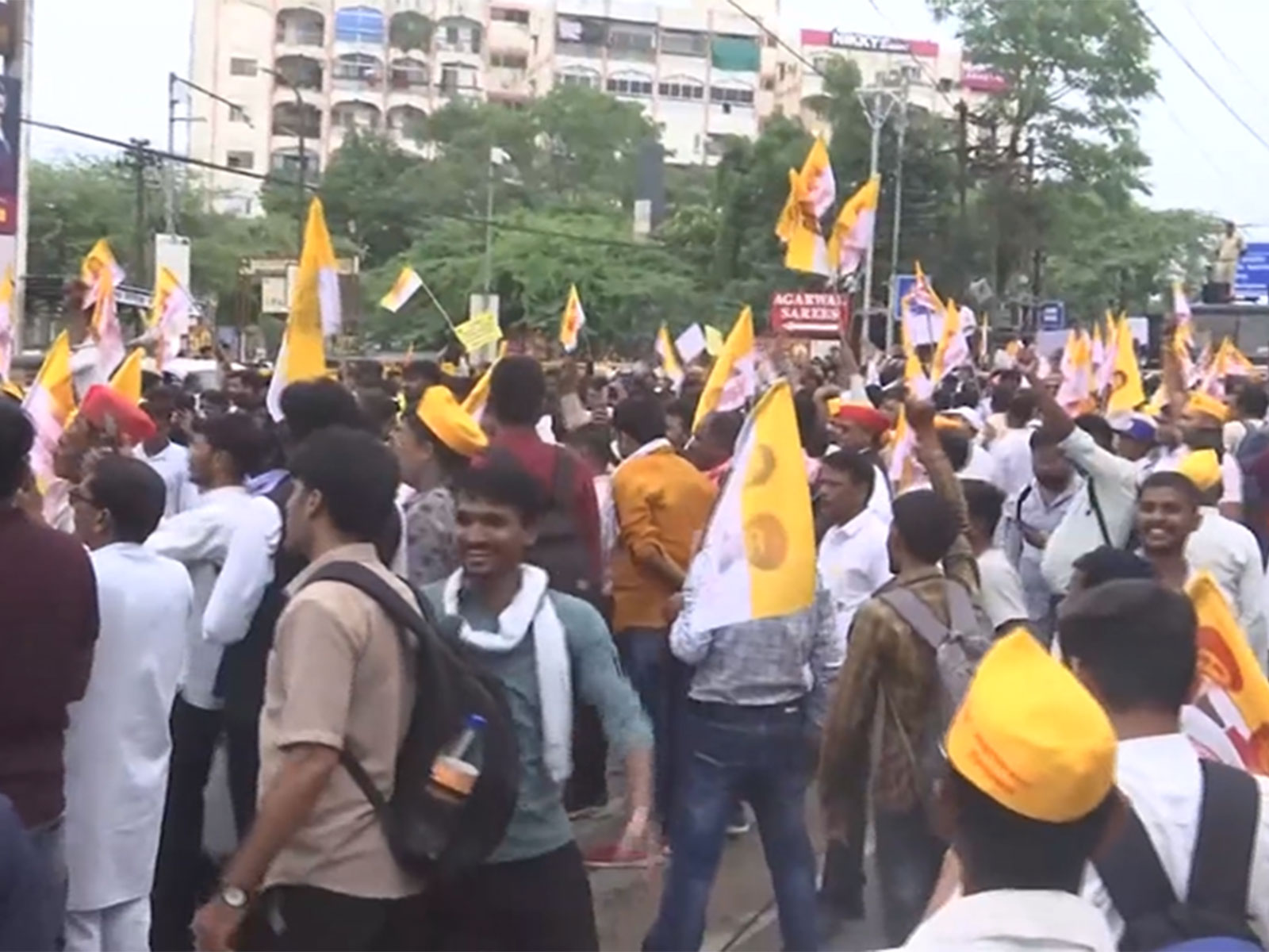 OBC Mahasabha staging protest in Bhopal (Photo/ANI)