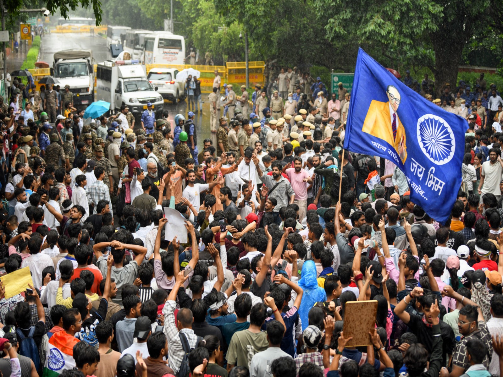Visuals from the CJP protest in New Delhi (Photo/ANI)