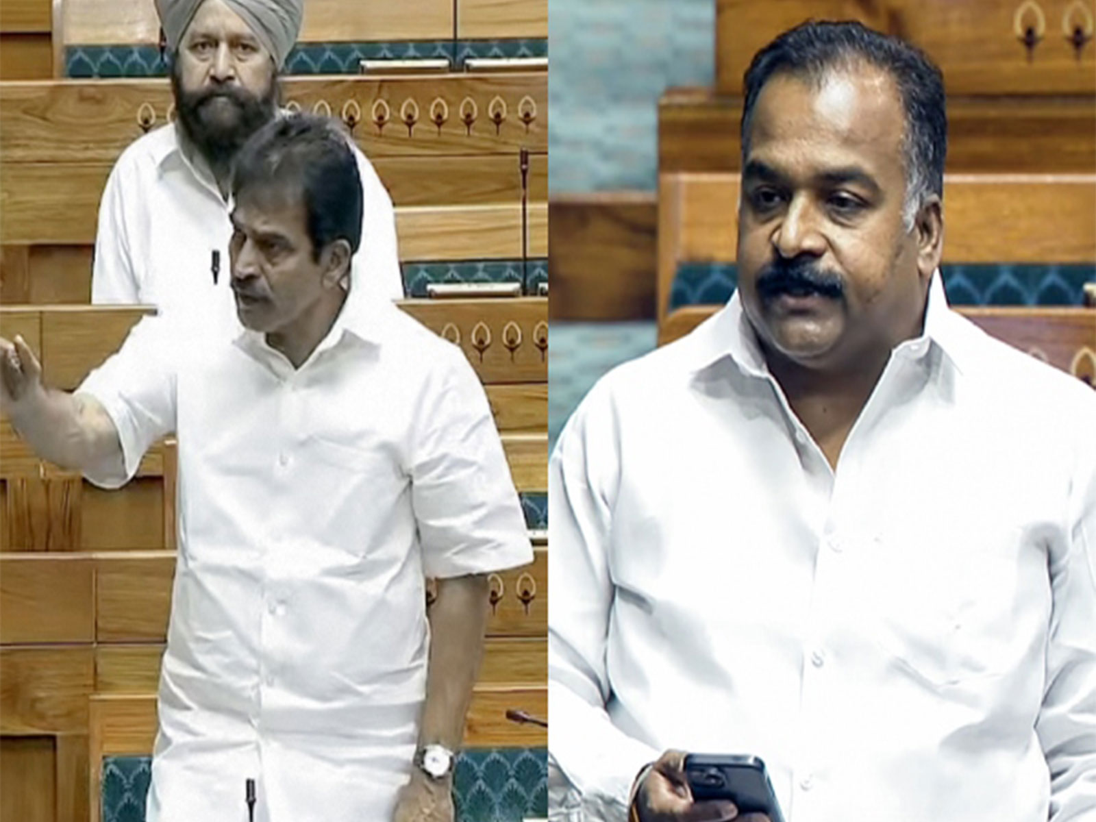 Congress MPs KC Venugopal and Manickam Tagore (Photo/ANI)