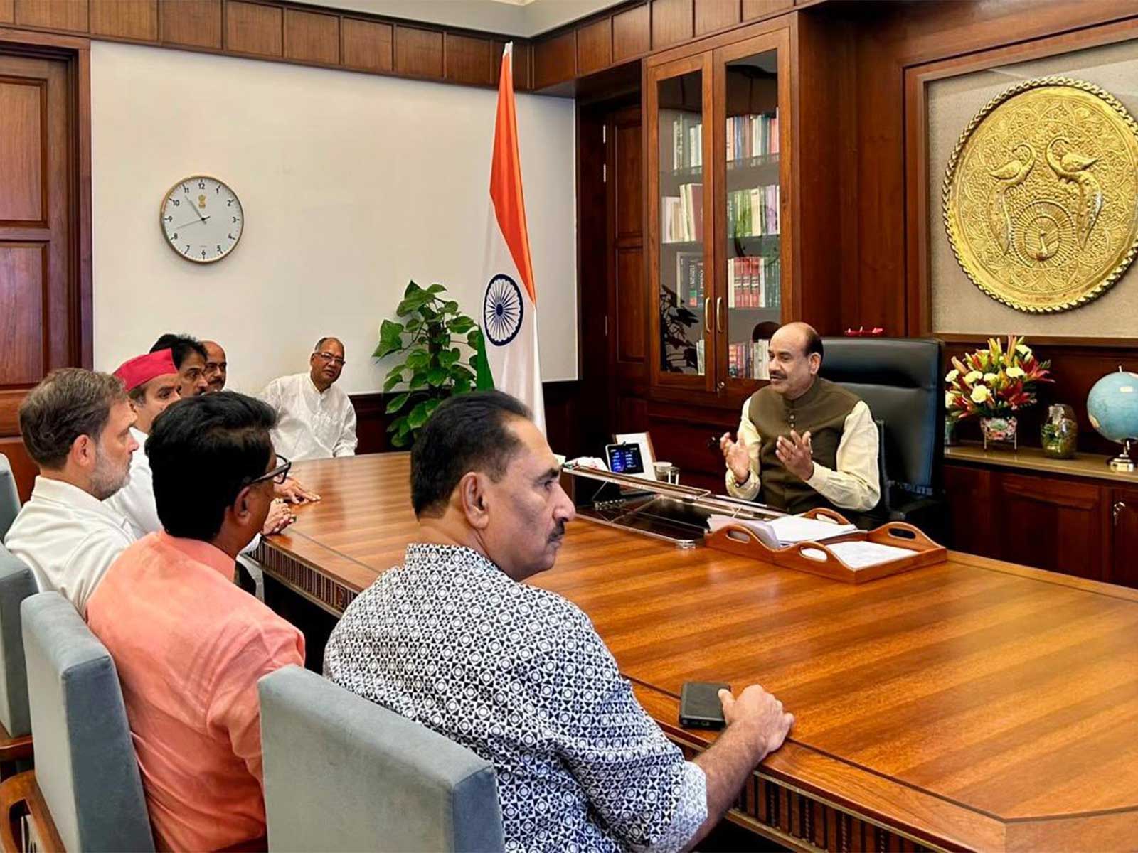 Leaders of INDIA bloc meets Lok Sabha Speaker Om Birla. (Photo:X@RahulGandhi) Leaders of INDIA bloc meets Lok Sabha Speaker Om Birla. (Photo:X@RahulGandhi)