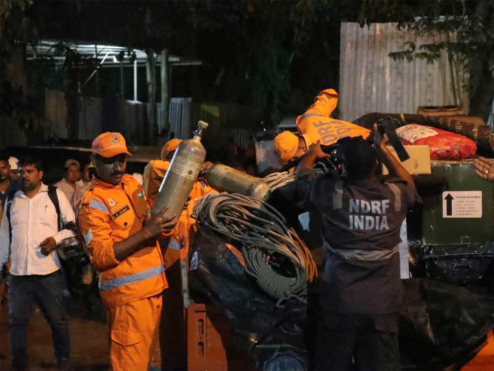 Rescue operations underway following Samardung tunnel collapse (Photo/ANI) Rescue operations underway following Samardung tunnel collapse (Photo/ANI)