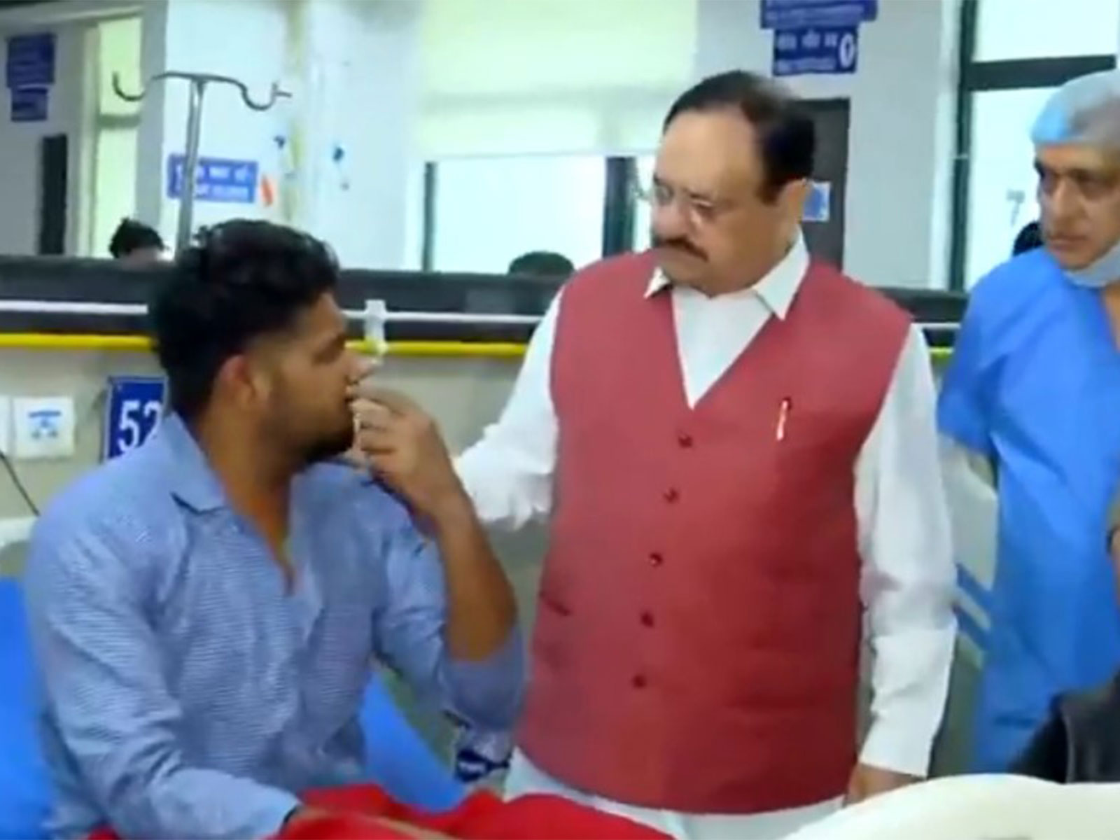 JP Nadda at Lady Hardinge Hospital (Photo/ANI)