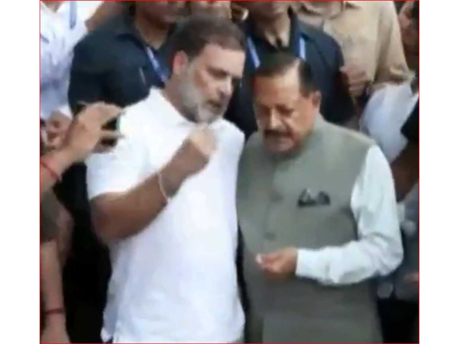 Union Minister Jitendra Singh with Congress leader and LoP in Lok Sabha Rahul Gandhi (Photo/ANI)