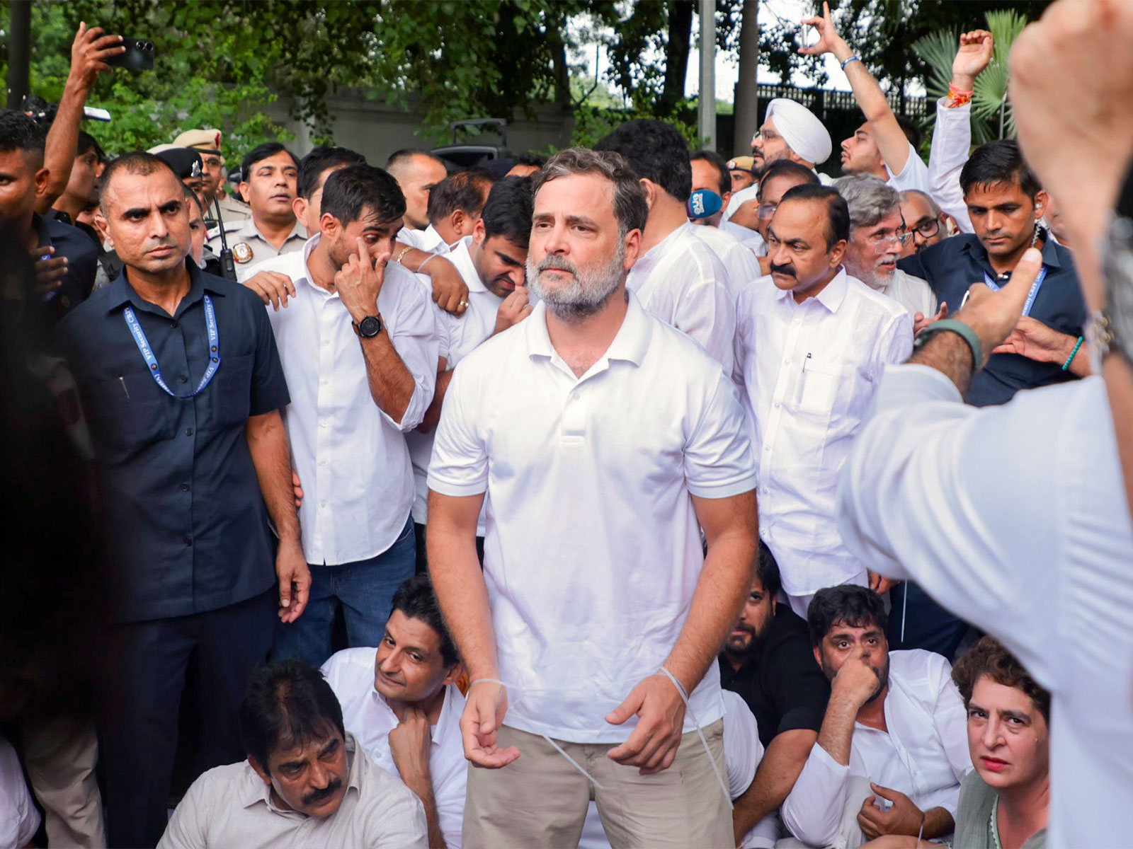 Rahul Gandhi, who is LoP in Lok Sabha, at Congress protest (Photo/ANI)